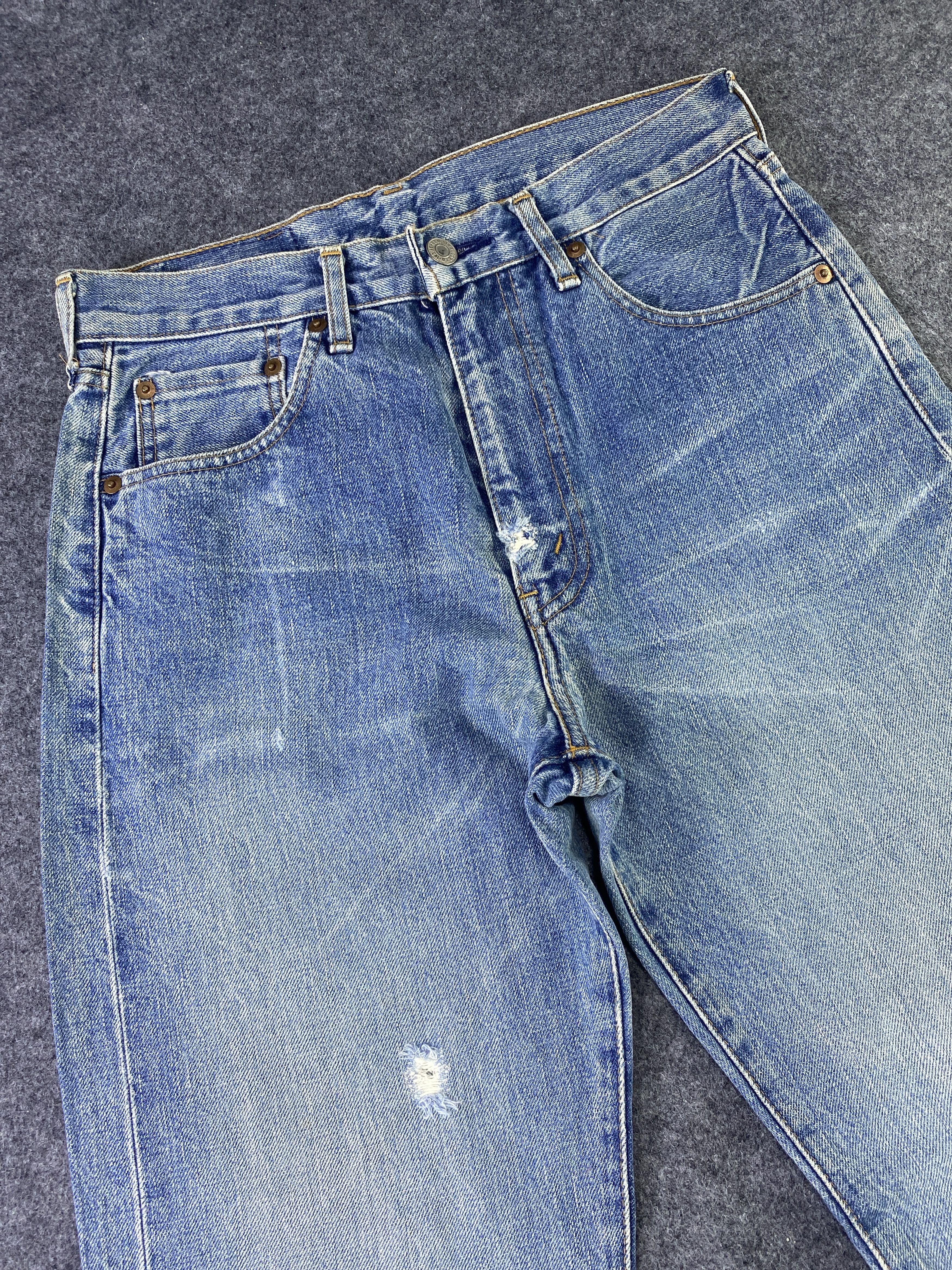Levi's Vintage Levi's 502 Redline Jeans Distress Blue Wash - J915 Size US 29 - 11 Thumbnail