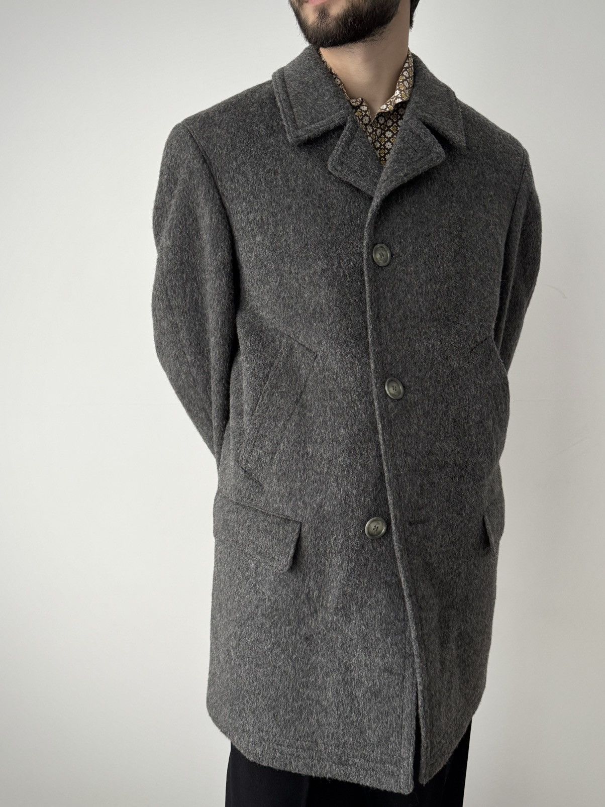 Vintage Vintage Steinbock 'Himalaya' Grey Loden Mohair Coat Size US M / EU 48-50 / 2 - 2 Thumbnail