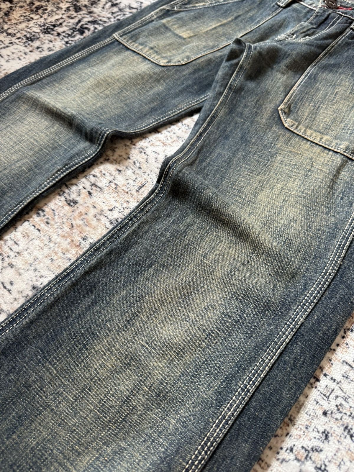 Hysteric Glamour Back Number Japan Mud Wash Patina Fade Baker Flared Jeans Size US 29 - 7 Thumbnail