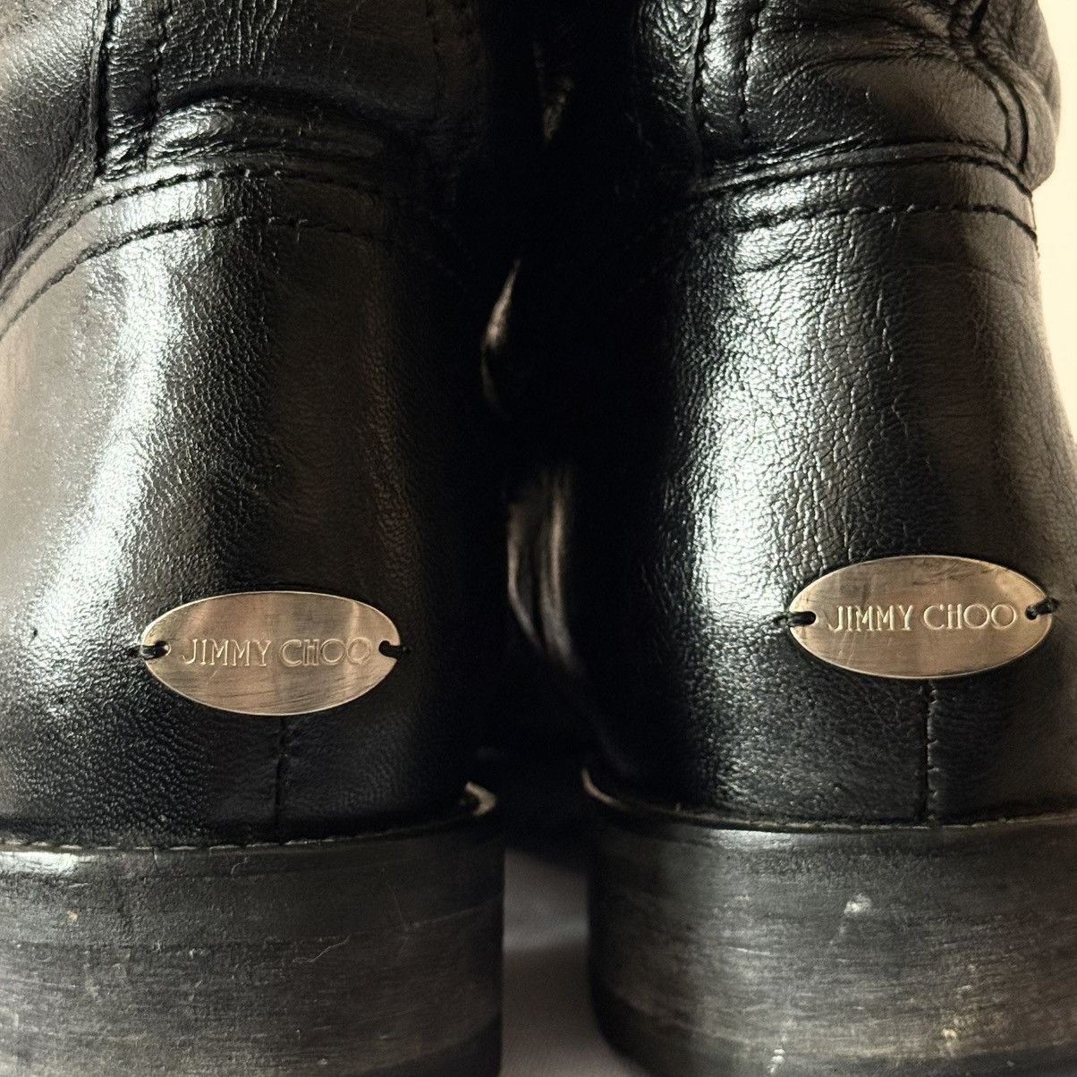 Jimmy Choo Jimmy Choo Black Leather Buckle Biker Moto Boots Frye Style Size US 8 / IT 38 - 10 Thumbnail