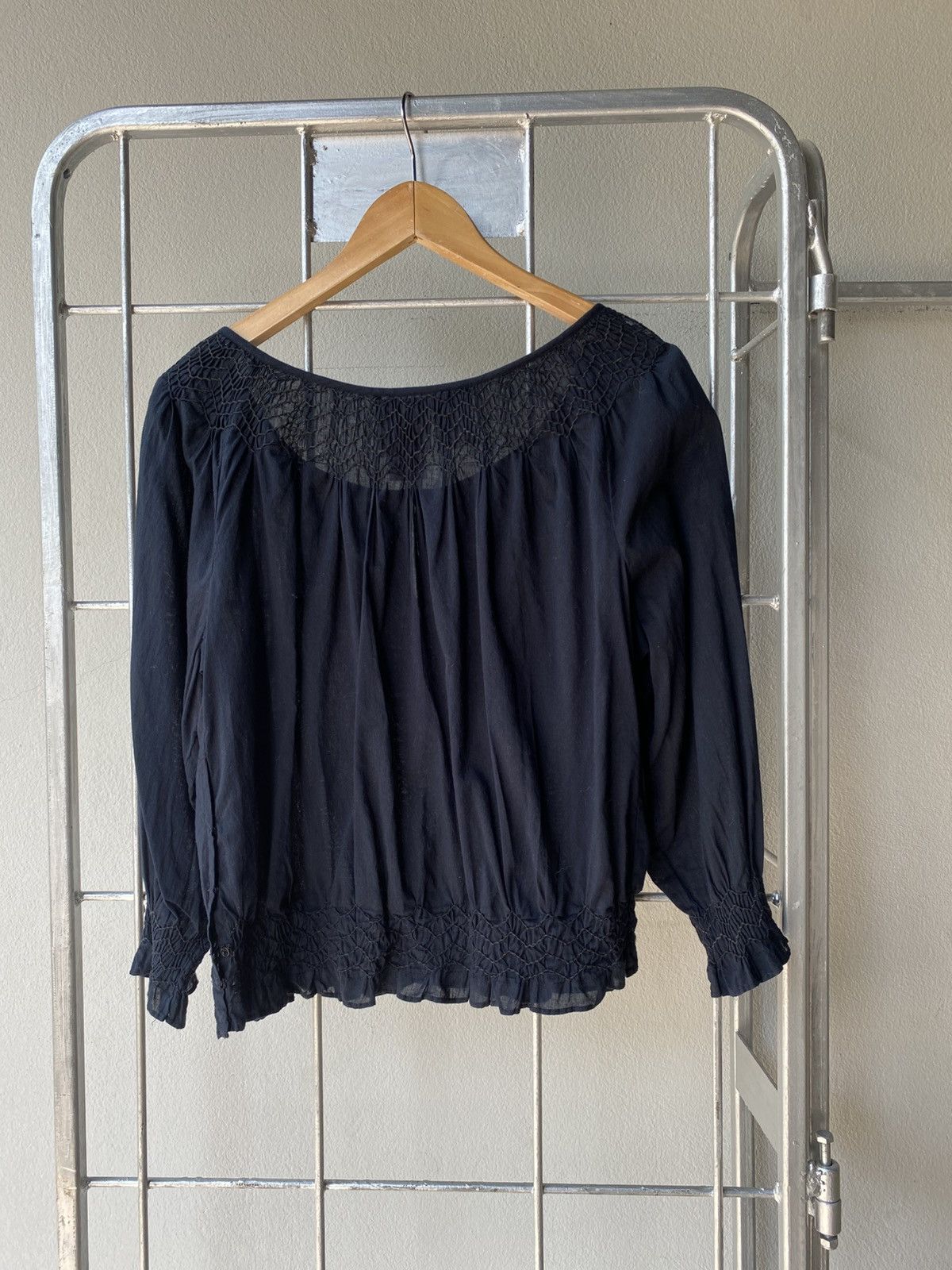 Max Mara MaxMara Black Embroidered Floral Blouse Size S / US 4 / IT 40 - 2 Thumbnail