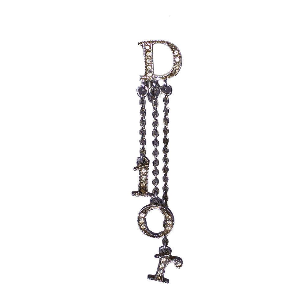 Dior Christian Dior Monogram Dangle Signature Rhinestone Earrings Size ONE SIZE - 3 Thumbnail