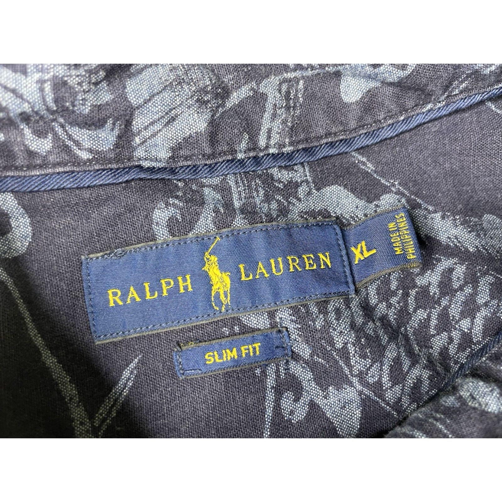 Ralph Lauren Polo Ralph Lauren Shirt XL Slim Fit Short Sleeve Button-Up Men Blue Fish Button Up Size US XL / EU 56 / 4 - 3 Thumbnail