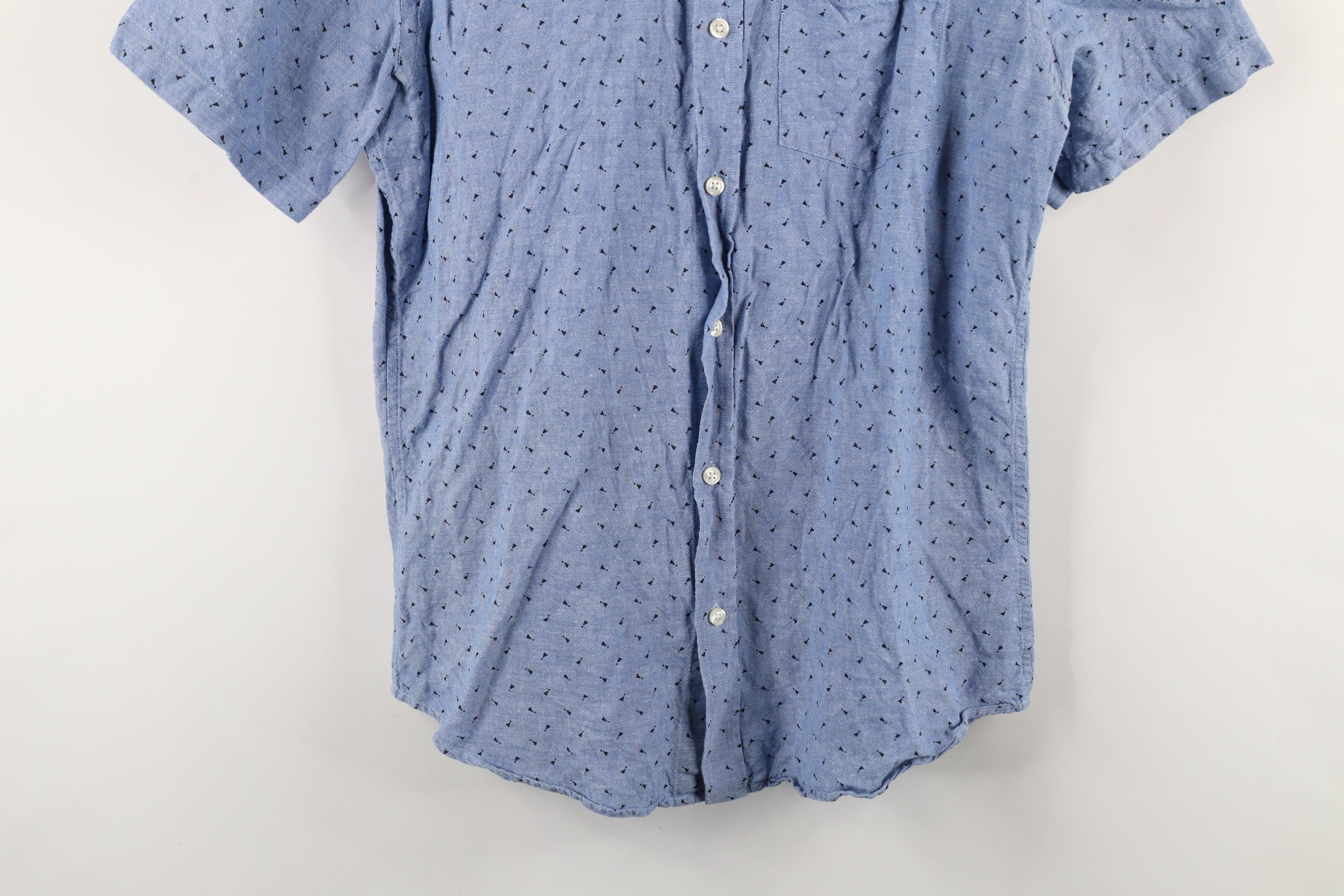 Banana Republic × Vintage Banana Republic Geometric Linen Short Sleeve Button Shirt Size US M / EU 48-50 / 2 - 3 Thumbnail