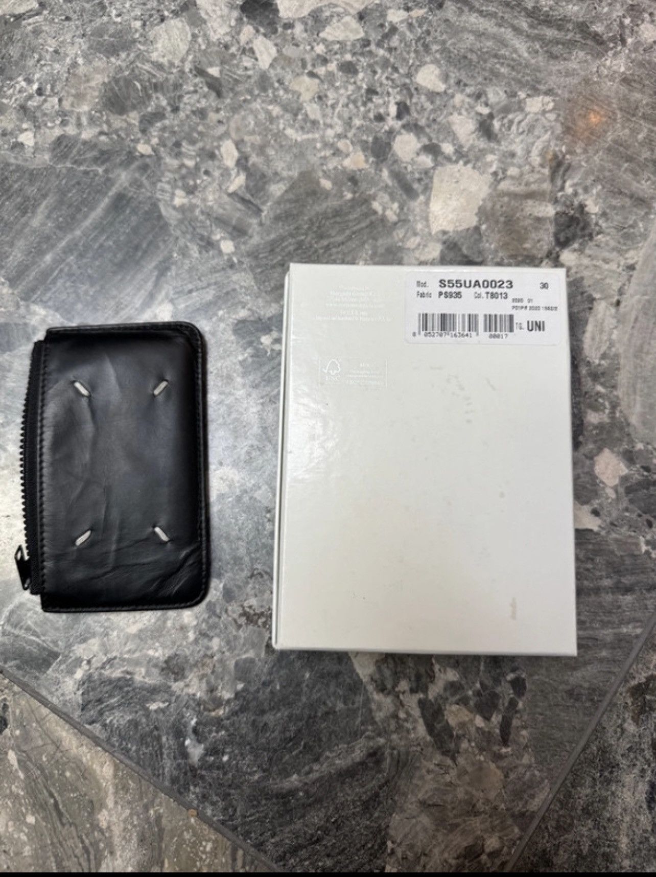 Maison Margiela Black Four Stitch Zip Wallet Card Holder Size ONE SIZE - 5 Thumbnail