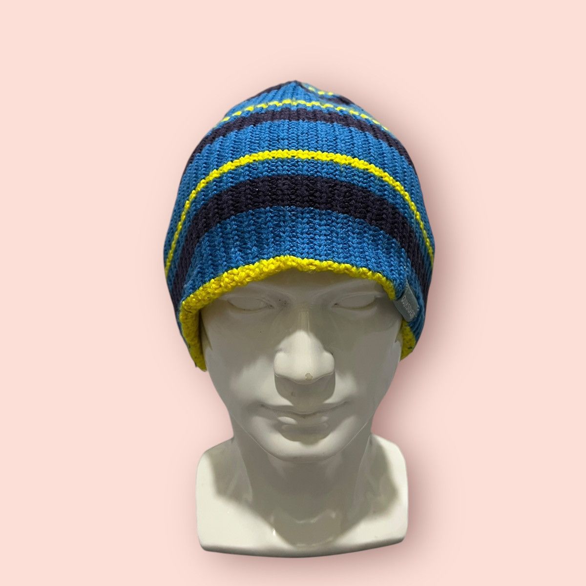 Quiksilver × Vintage VINTAGE QUIKSILVER DOUBLE LAYER STRIPED KNITTED BEANIE Size ONE SIZE - 4 Thumbnail