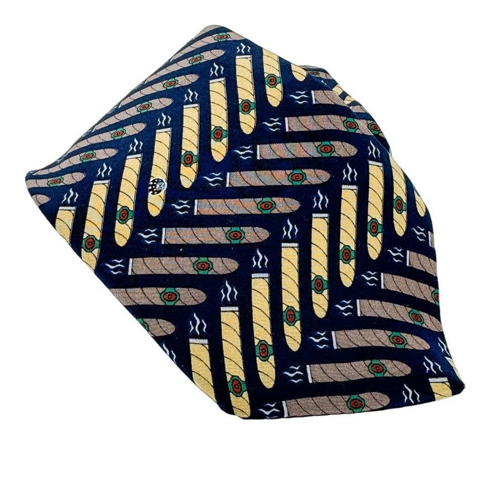 Vicky Davis × Vintage Vicky Davis "Light Up" cigar vintage 100% silk tie 4" w Size ONE SIZE - 1 Thumbnail