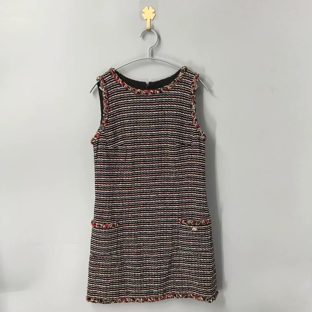 Chanel Chanel Gold Button Colorful Knit Dress Size S / US 4 / IT 40 - 1 Thumbnail