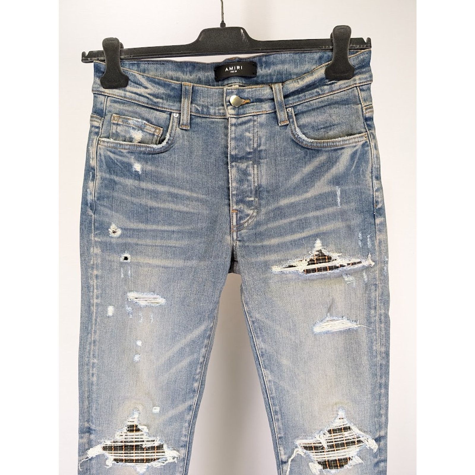 Amiri o1rshd1 MX1 Neon Plaid in Clay Indigo Size US 31 - 4 Thumbnail