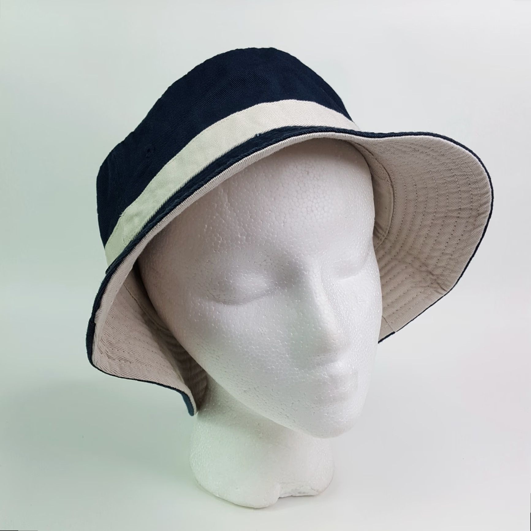 Vintage VINTAGE Town Talk Blue Twill Bucket Hat One Size Men Casual Outdoor Golf Sports 90s Militaria Hat Size ONE SIZE - 2 Thumbnail
