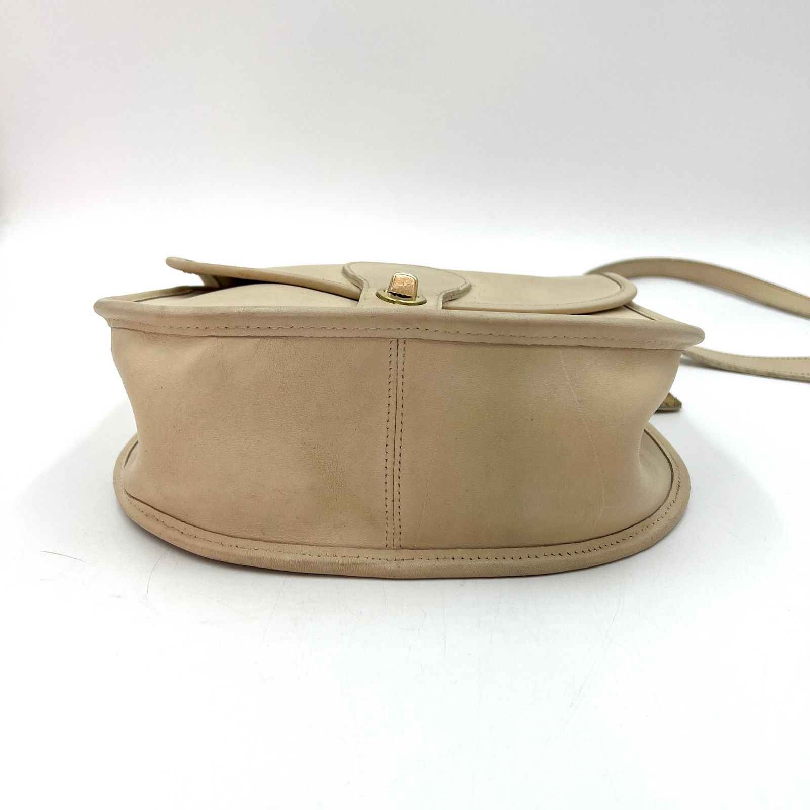 Coach × Vintage Vintage 80s Coach Saddlery Bag Bone Leather Crossbody 9535 Size ONE SIZE - 8 Thumbnail