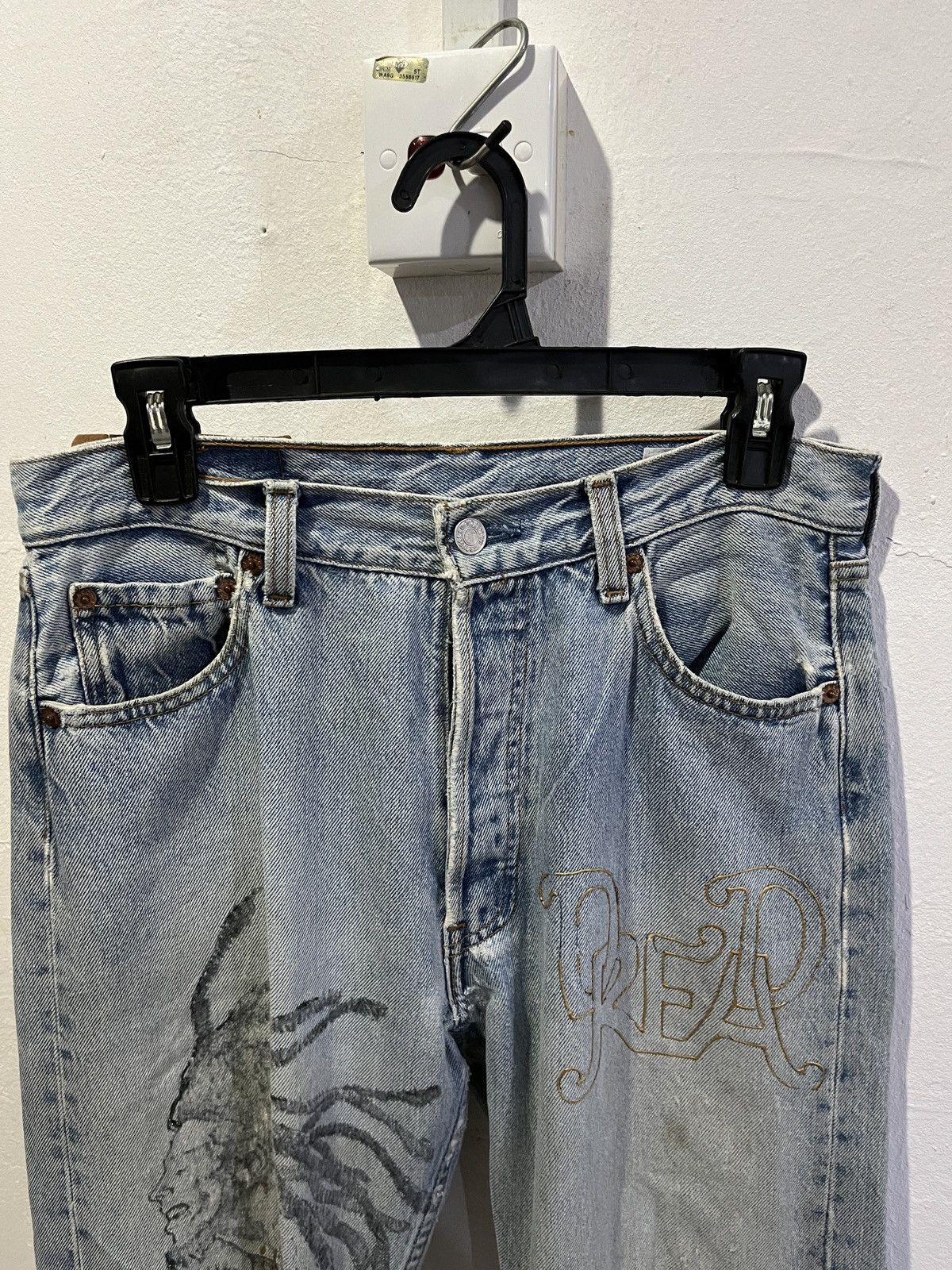 Levi's Vintage Clothing Vintage Levis 501 x Hitomi Handmade x Bob Marley Size US 30 / EU 46 - 4 Thumbnail