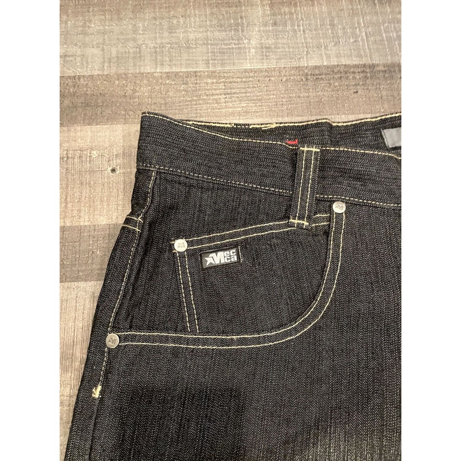 Vintage VINTAGE Mecca Shorts Bermuda Casual Denim 40 Relaxed 16 in Inseam 5-Pocket Blue 90s Hip Hop USA Mens Size US 40 / EU 56 - 6 Thumbnail