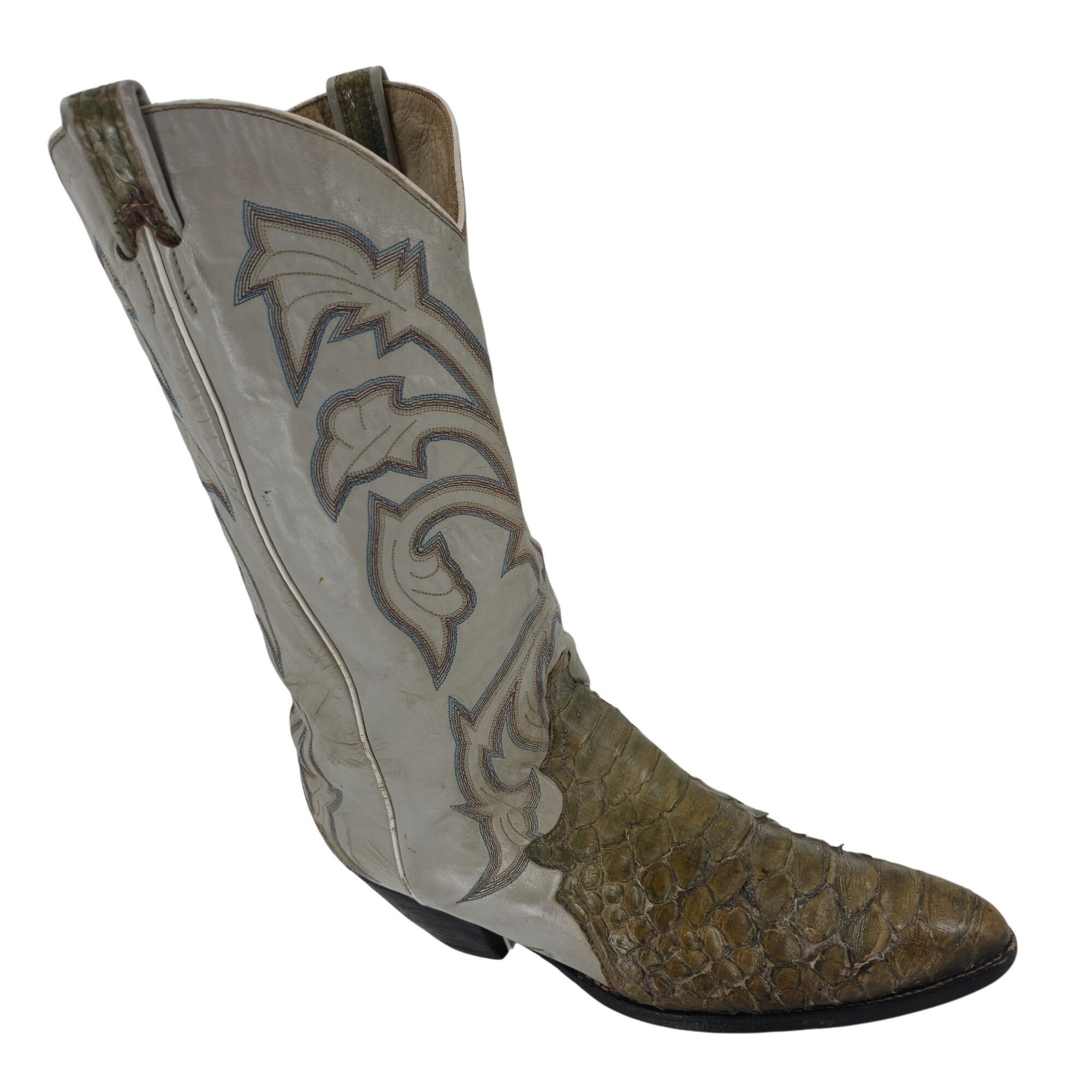 Larry Mahan Vintage Larry Mahan Mens 11.5D Giant Python Distressed Snake Size US 11.5 / EU 44-45 - 1 Thumbnail