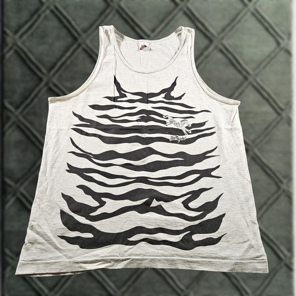 Fruit Of The Loom VINTAGE Fruit Of The Loom Shirt Mens L Gray Ted Nugent Zebra Tank 80s Rock Music Shirt Mens Size US L / EU 52-54 / 3 - 1 Thumbnail