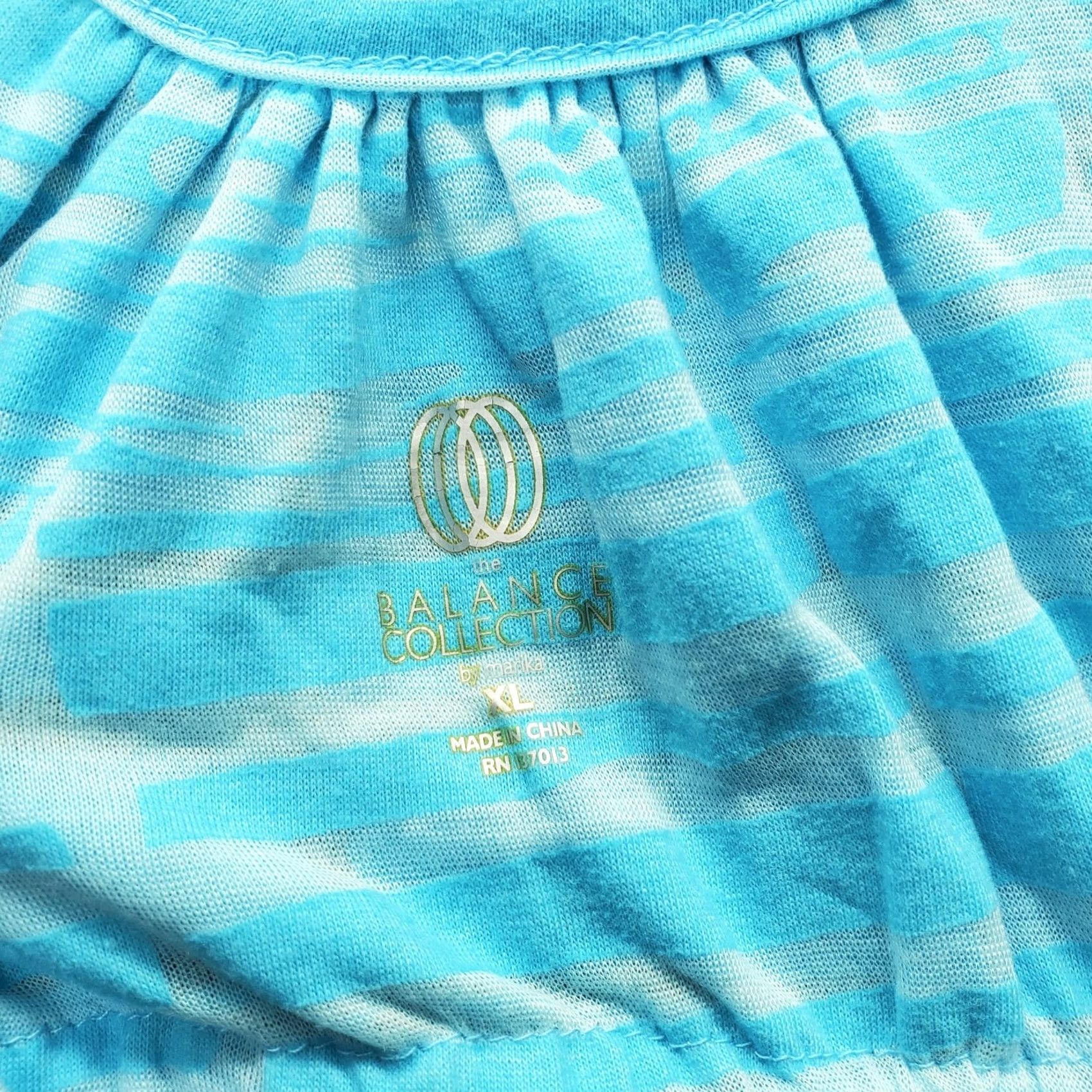 Vintage Balance Collection Loungewear Top Womens XL Multi Stripe Racerback Sharkbite Hem Size XL / US 12-14 / IT 48-50 - 6 Thumbnail