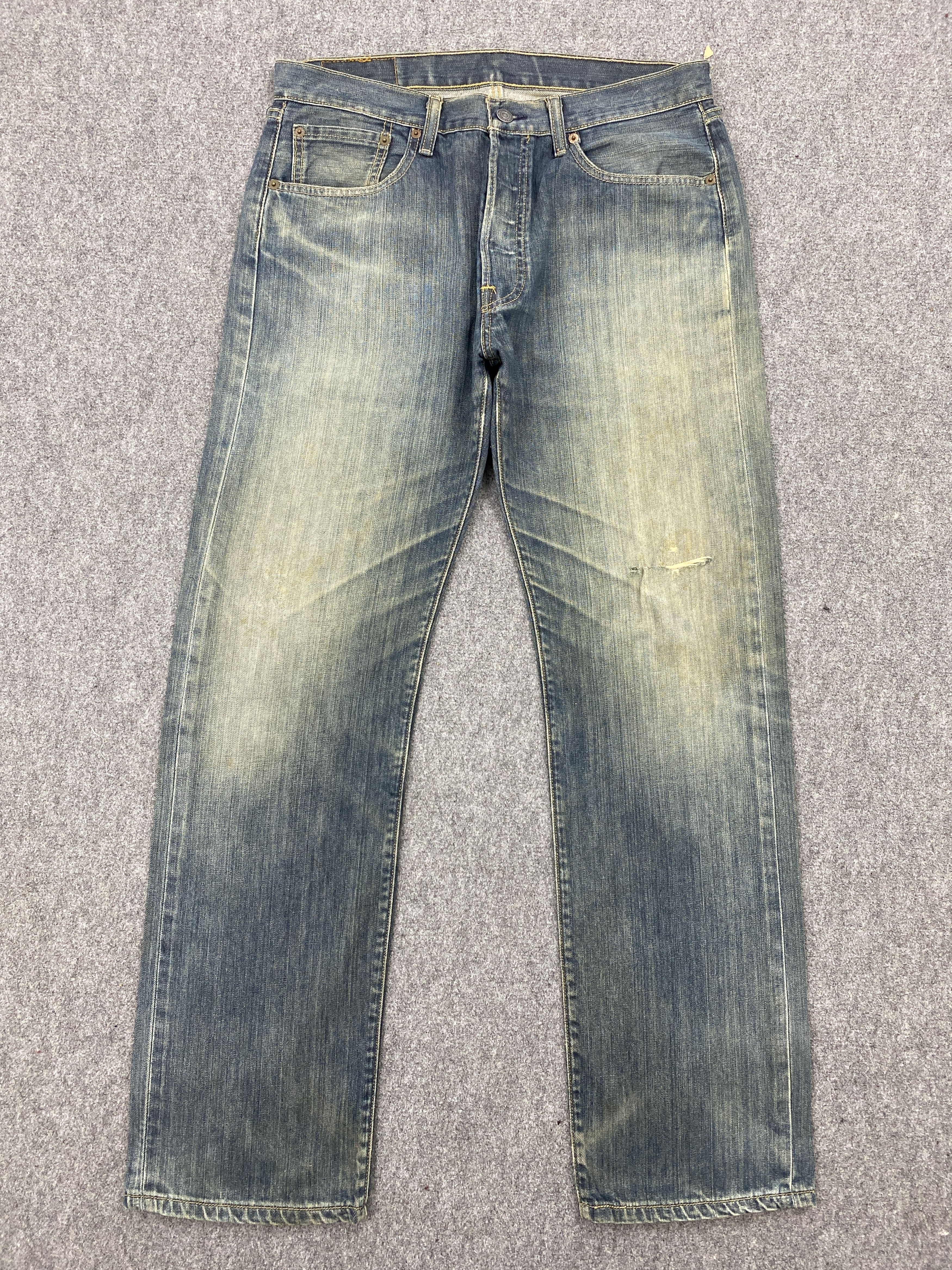 image of Distressed Denim x Levis Rusty Vintage Levis 501 Blue Jeans in Blue Denim, Men's (Size 32)