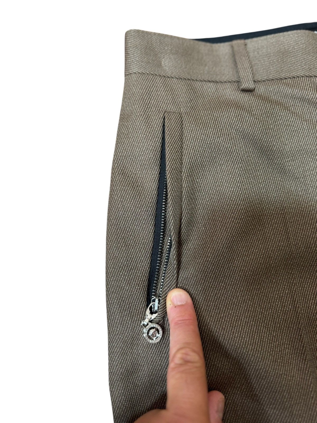 Versace Versace Brown Wool Pants Medusa Zipper Size US 32 / EU 48 - 3 Thumbnail