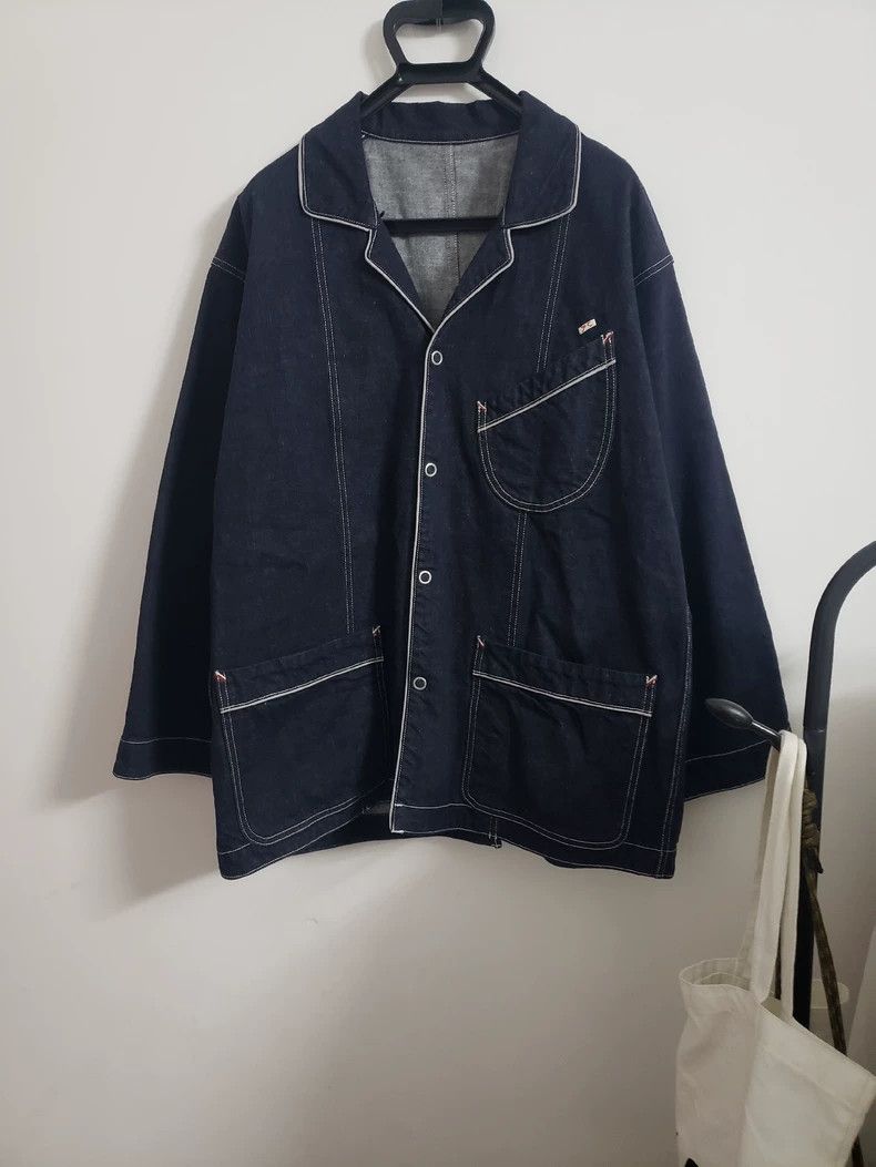 Porter Classic Blue Denim Jacket with Pockets Size US M / EU 48-50 / 2 - 1 Thumbnail