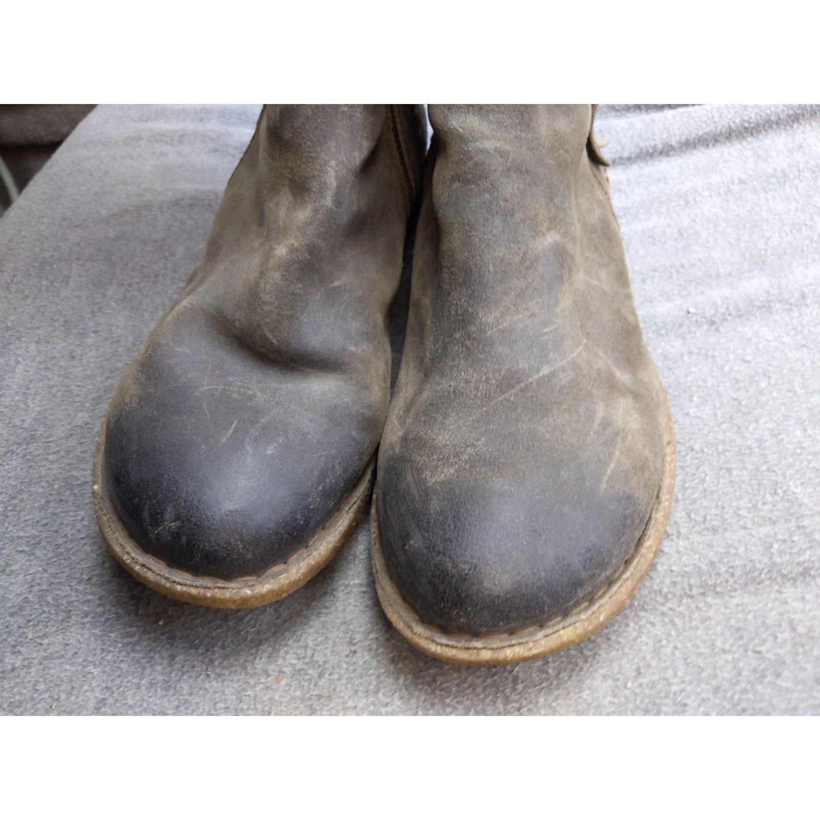 Born Born Boots Womens 11 Brown Leather Ankle Zip Casual Flat Booties F51877 Size US 11 / IT 41 - 3 Thumbnail