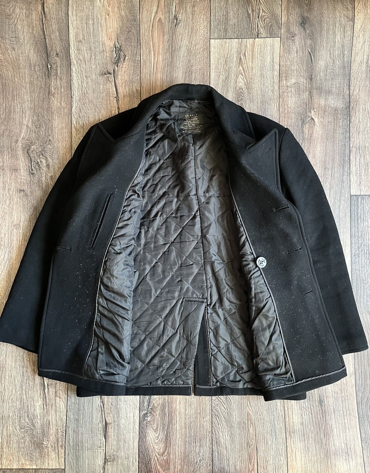 Vintage Vintage US Navy Military Double Breasted Wool Deck Jacket Size US L / EU 52-54 / 3 - 6 Thumbnail