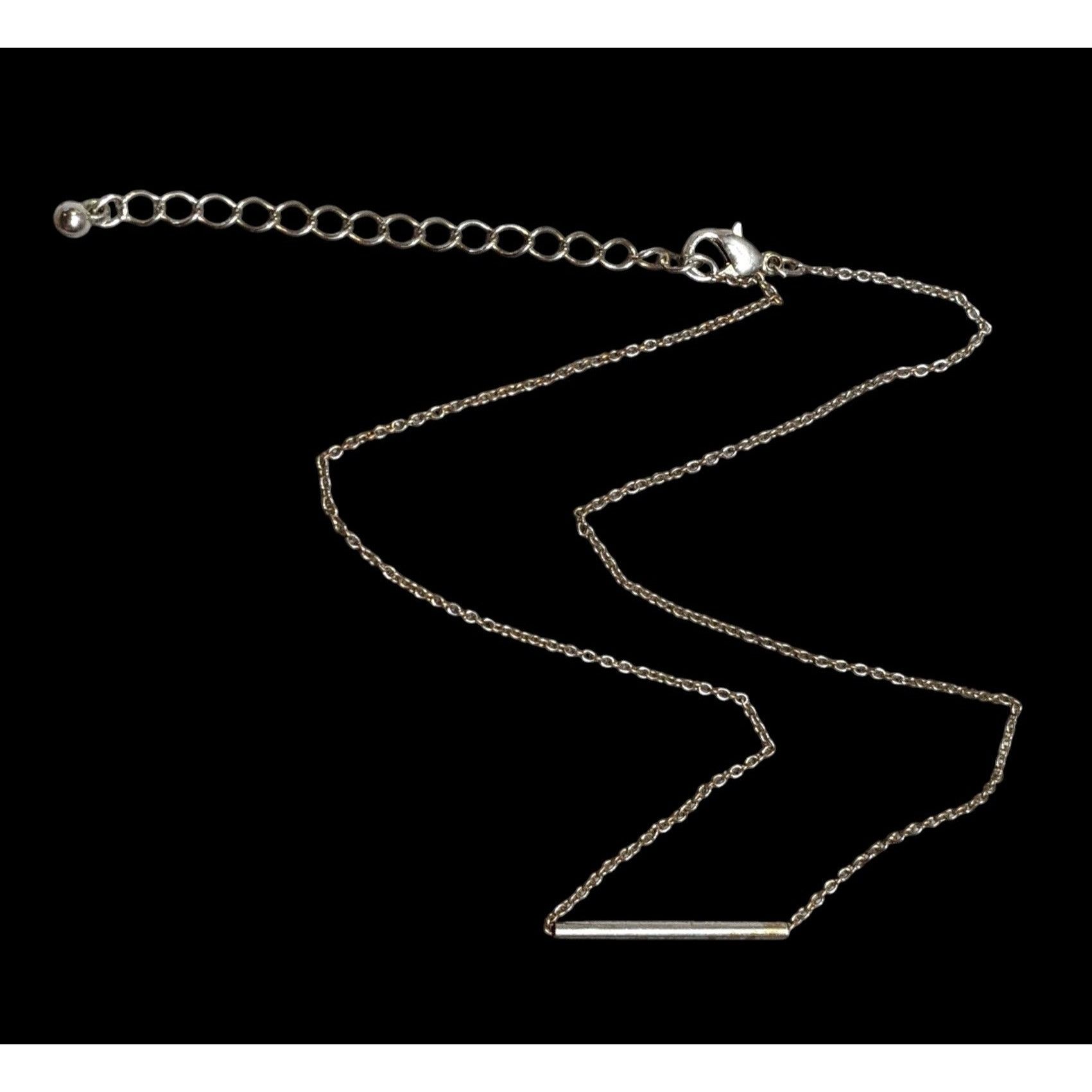 Other Minimalist Silver Tone Tube On Chain Necklace Size ONE SIZE - 1 Thumbnail