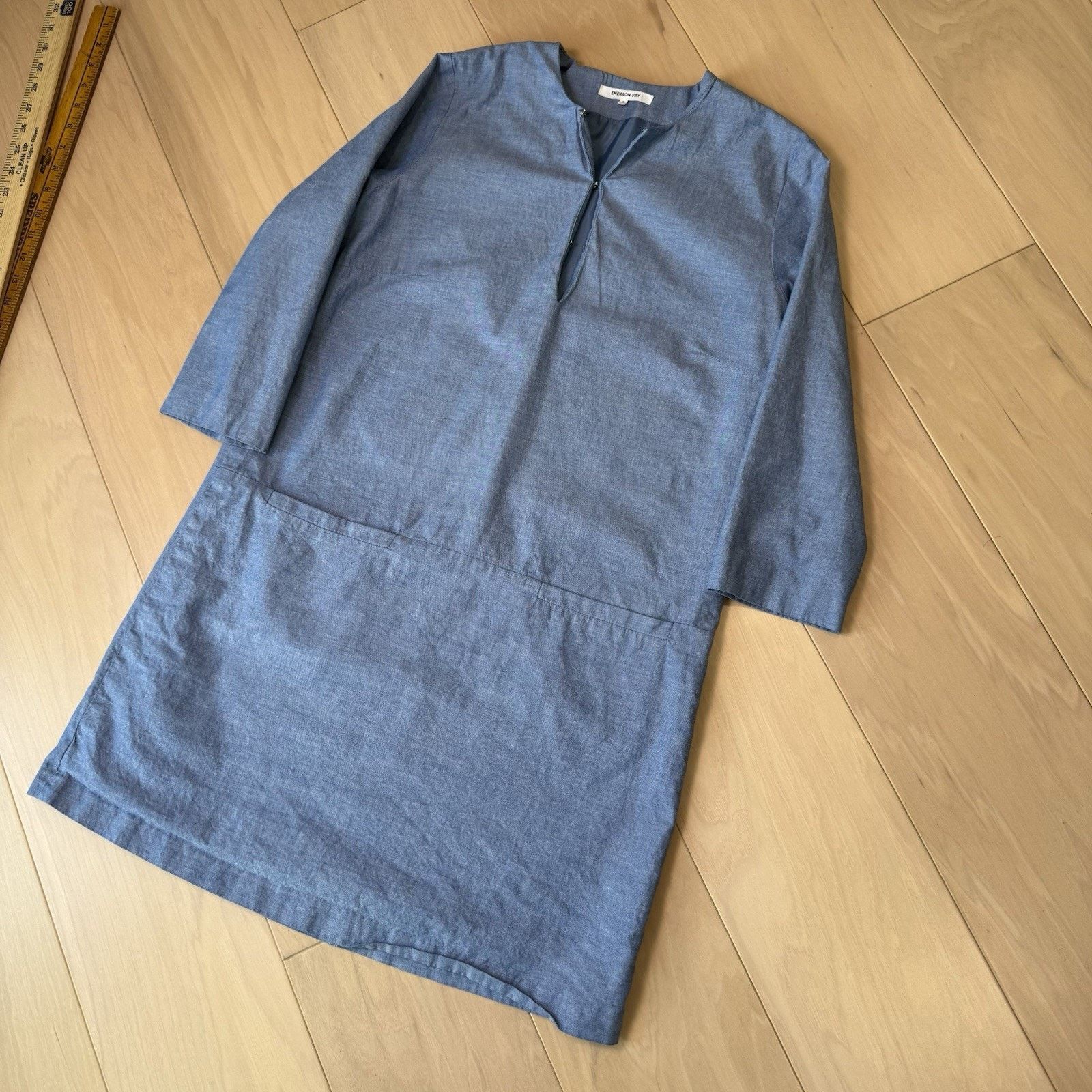 Emerson Fry Emerson Fry Chambray Mod Dress Women's Small Blue V Neck Size S / US 4 / IT 40 - 9 Thumbnail
