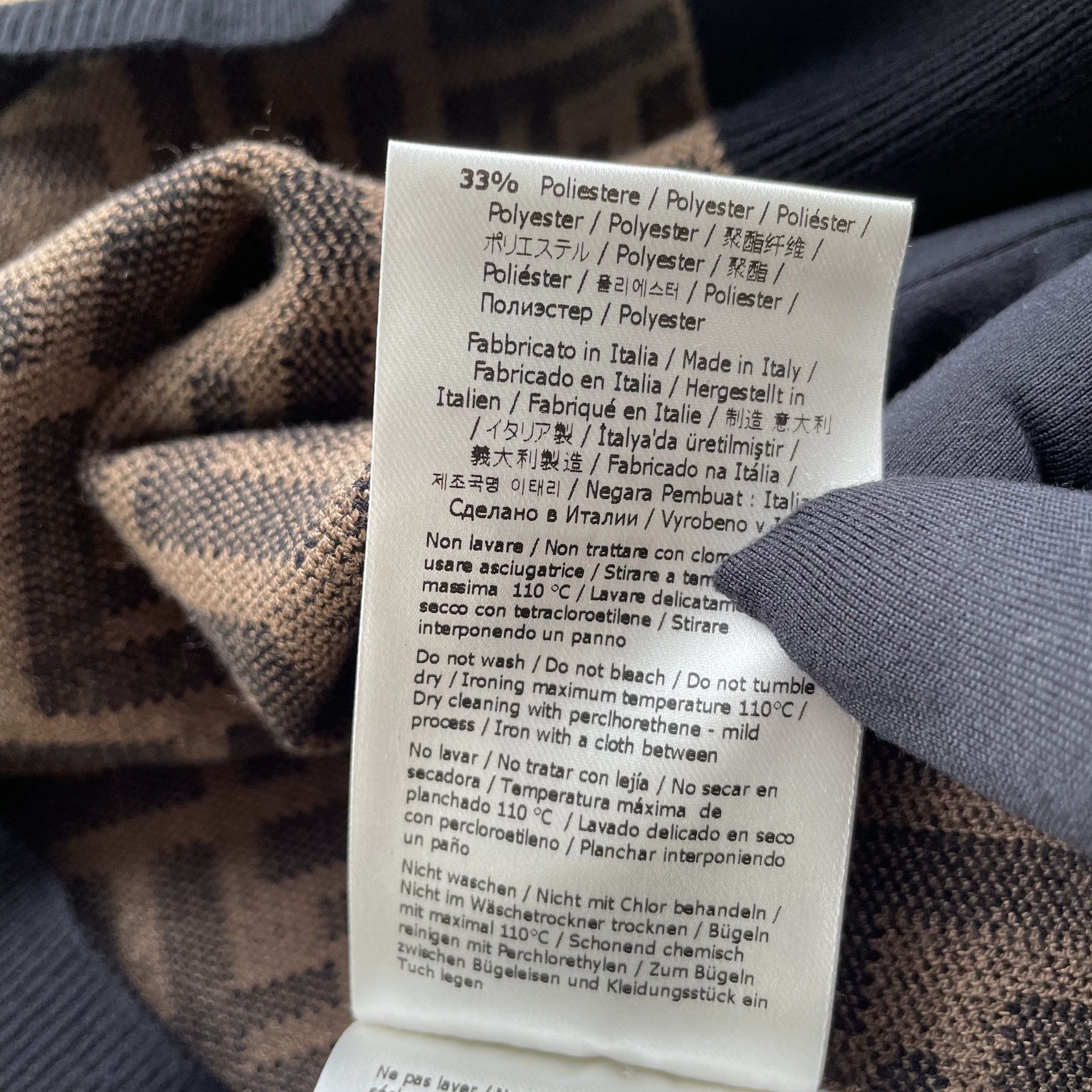 Fendi FENDI Womens New FF Allover Print SS Knit Brown 40 Size S / US 4 / IT 40 - 8 Thumbnail
