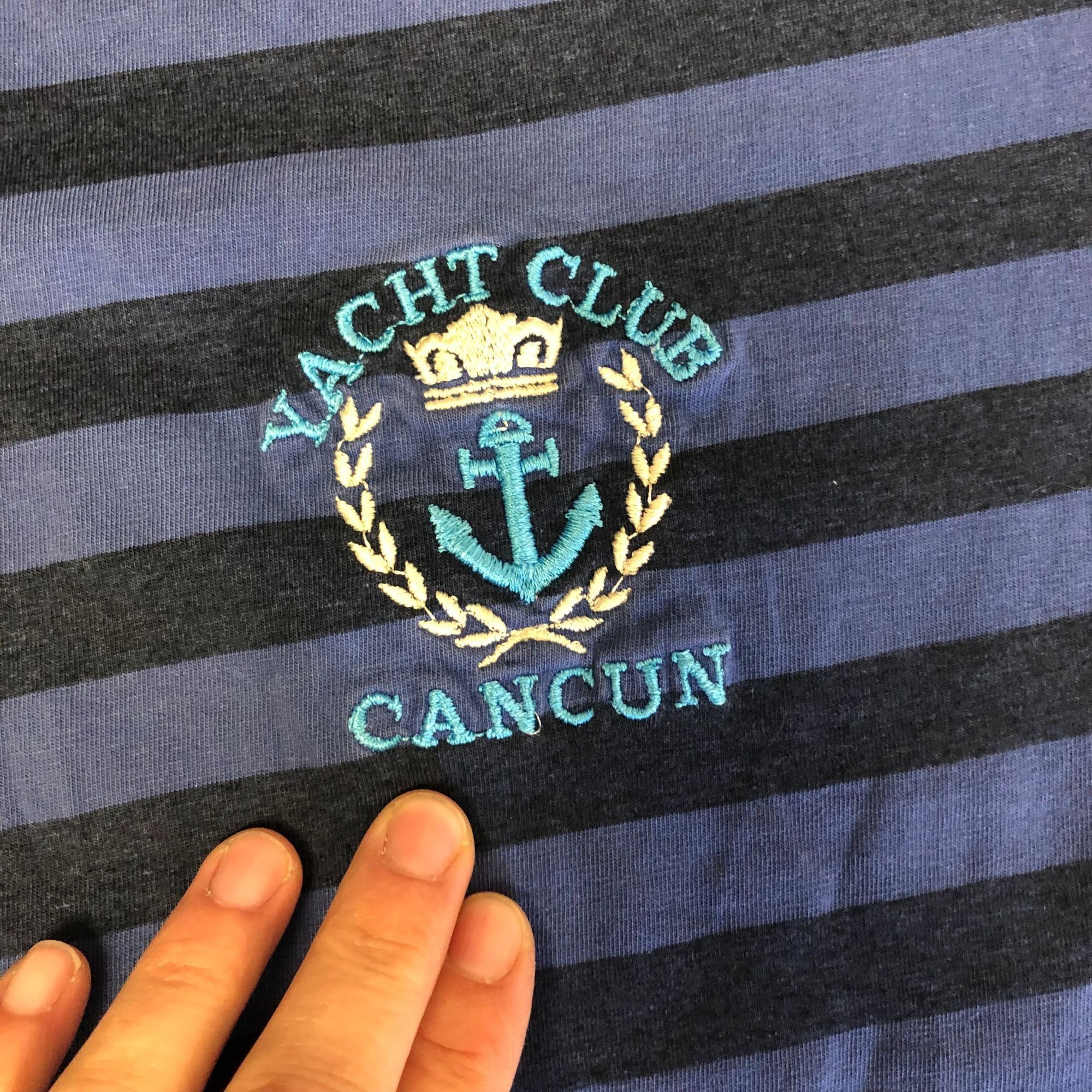 Other Vtg Yacht Club Cancun Men Blue STRIPE Skate Surfer T Shirt Size US L / EU 52-54 / 3 - 2 Thumbnail