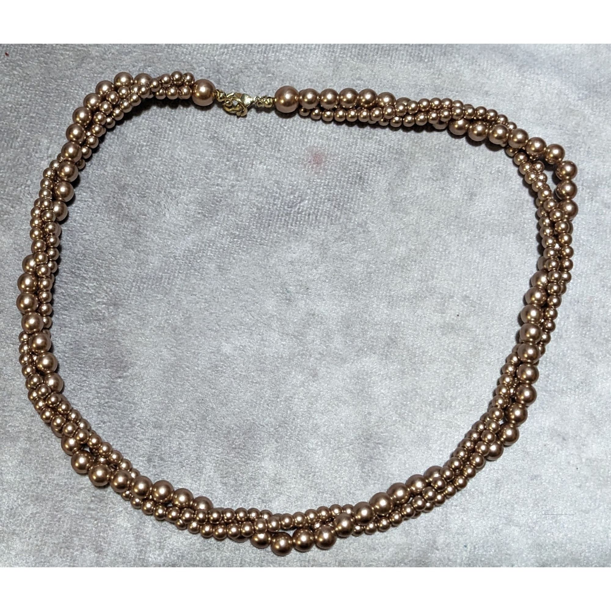 Other Retro Tan Faux Pearl Torsade Costume Necklace Size ONE SIZE - 8 Thumbnail
