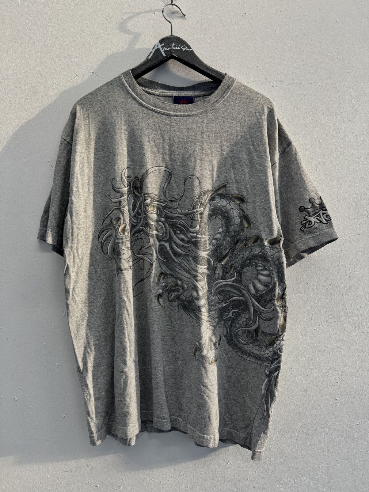 JNCO Vintage Y2K Jnco Tribal Dragon Wrap Around Cyber Baggy Tee Size US XL / EU 56 / 4 - 1 Thumbnail