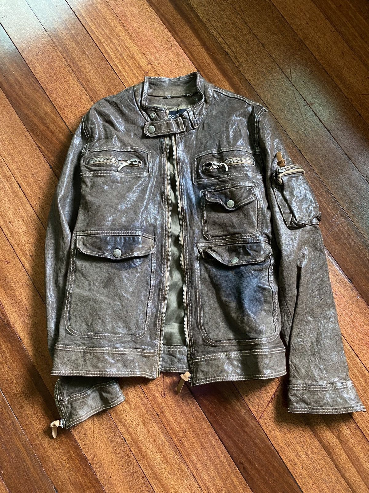 2000s - Archive -Dolce & Gabbana- Multipocket Leather Jacket