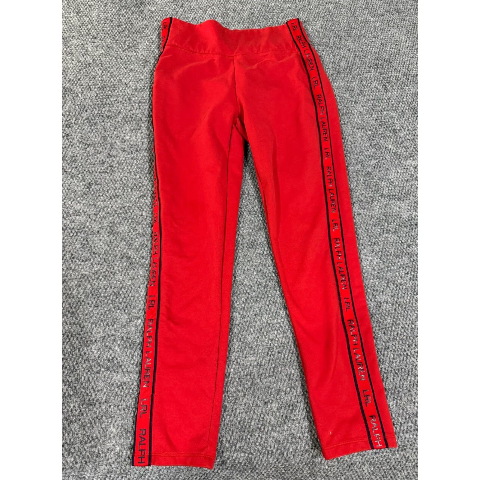 Ralph Lauren Lauren Ralph Lauren Leggings Womens Medium Red Logo Athletic Pants Pull On Ankle Stretch Breathable Elastic Waist Size 32" / US 10 / IT 46 - 2 Thumbnail