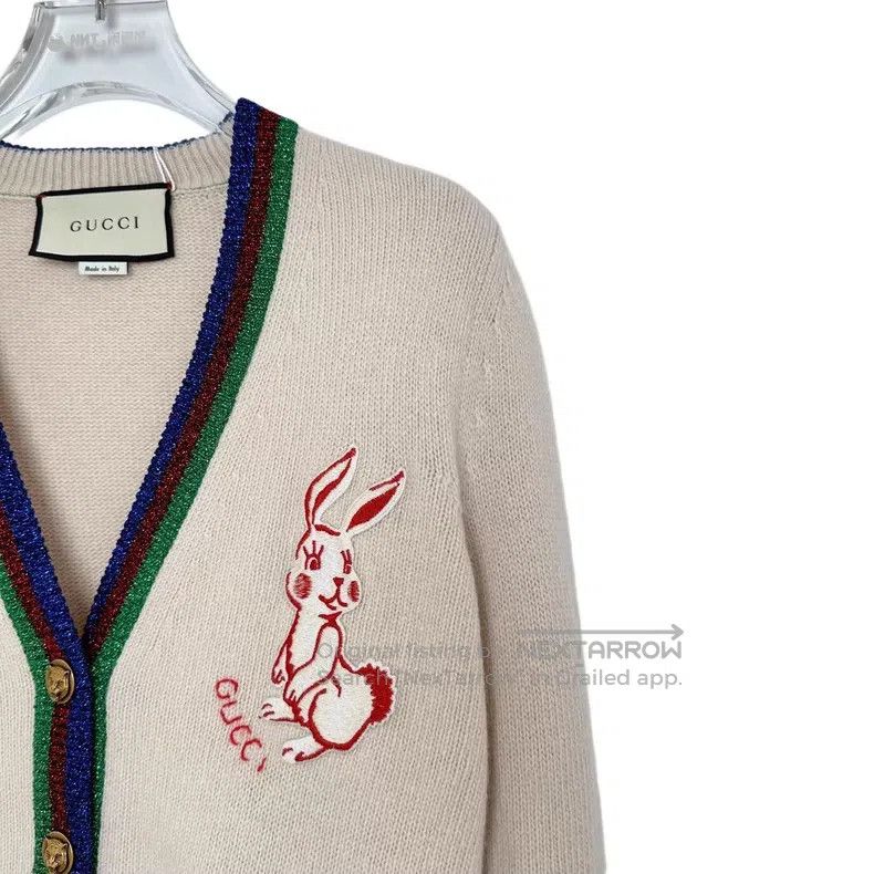 Gucci Gucci Color-blocked striped wool V-neck single-breasted lo Size XS / US 0-2 / IT 36-38 - 3 Thumbnail