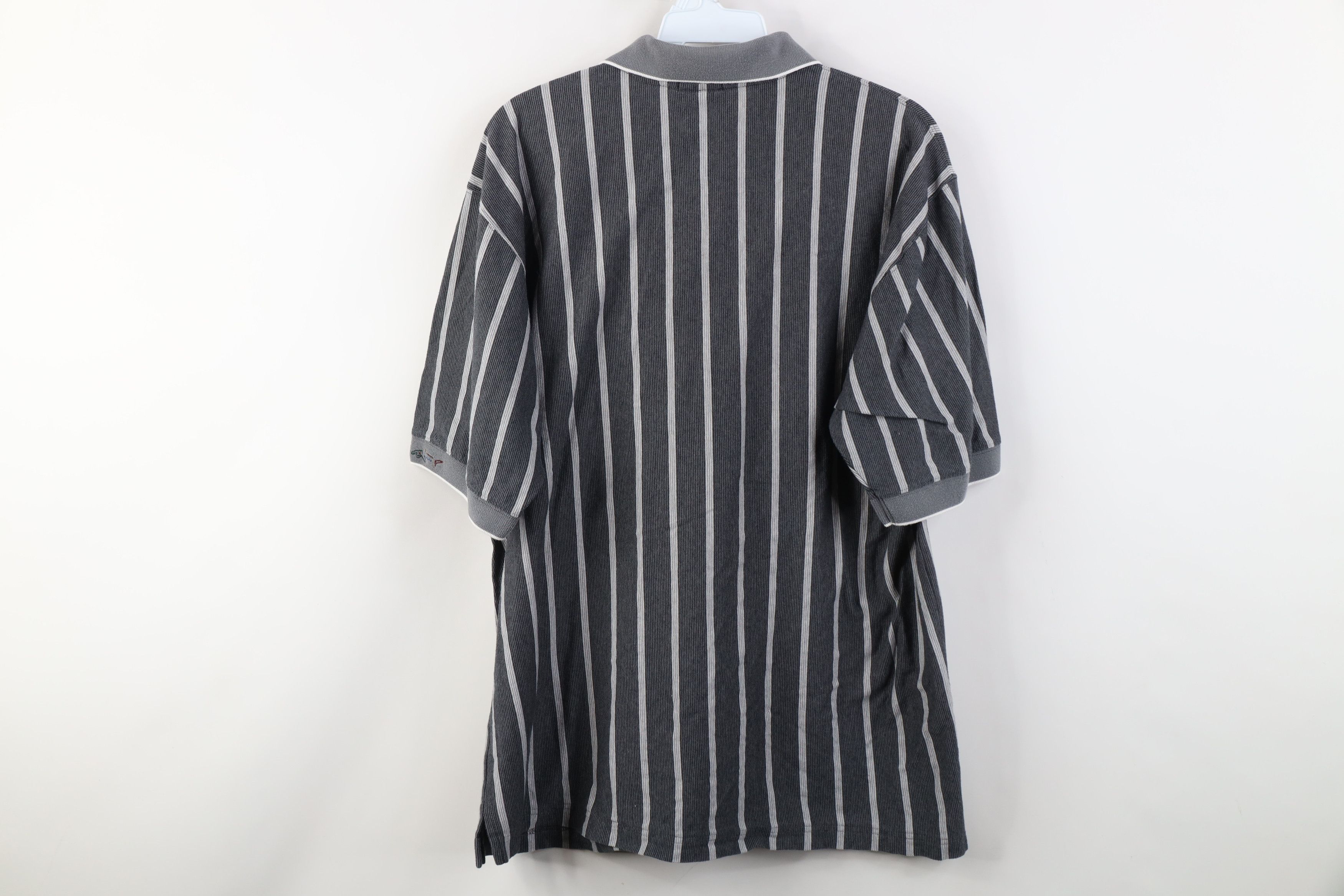 Vintage Vintage 90s Streetwear Striped Knit Golf Polo Shirt Gray Size US M / EU 48-50 / 2 - 10 Thumbnail