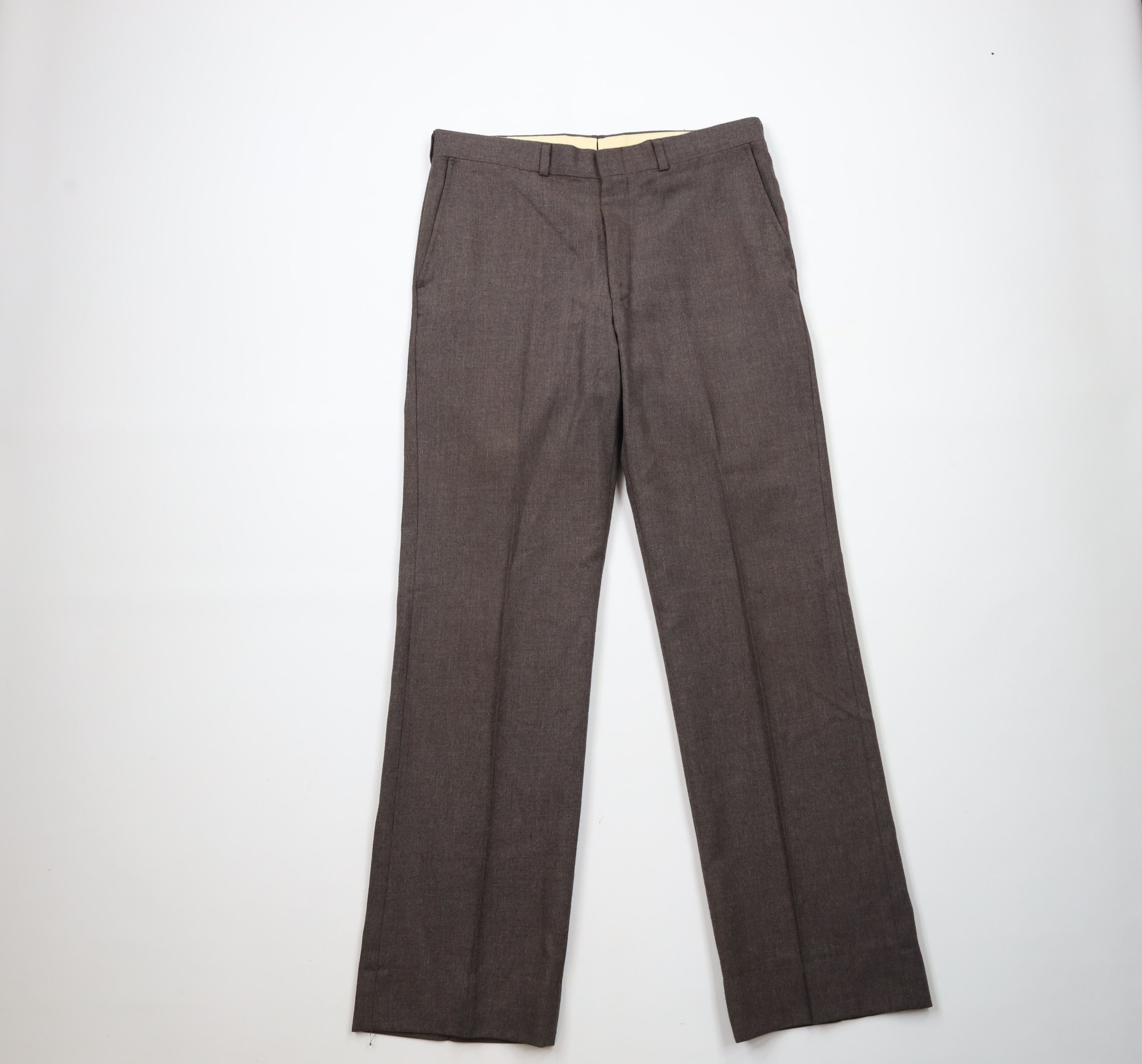 Vintage Vintage 70s Streetwear Flared Wide Leg Chino Pants Brown USA Size US 32 / EU 48 - 1 Thumbnail