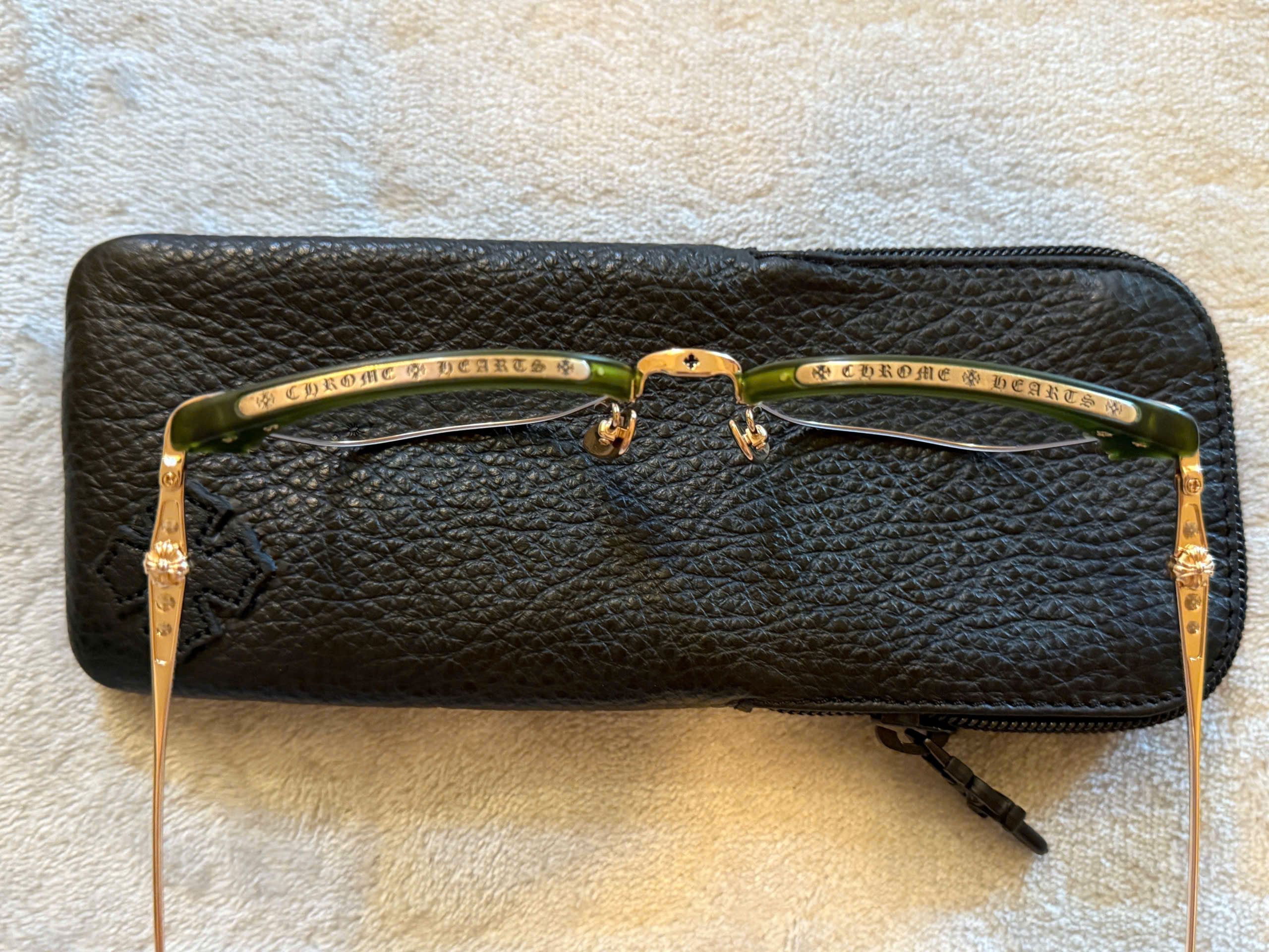 Chrome Hearts Chromehearts Glasses “ SLUNTRADICTION” Dark Olive/Gold Size ONE SIZE - 4 Thumbnail