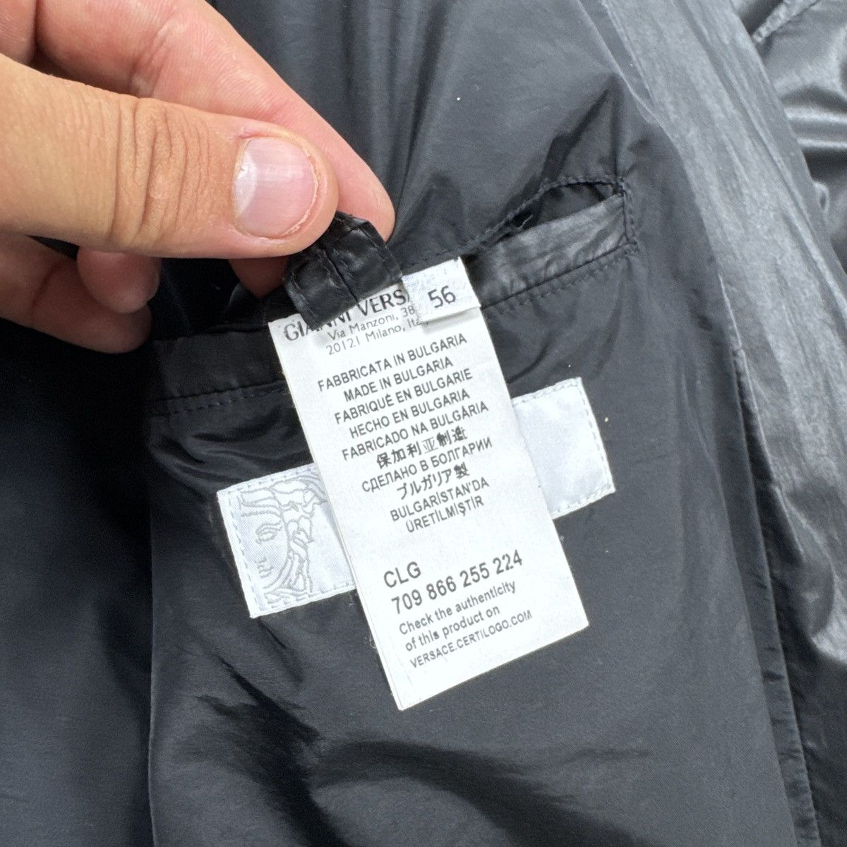 Versace Mens VERSACE Collection Black Puffer Down Jacket Size L / 52 Size US L / EU 52-54 / 3 - 11 Thumbnail
