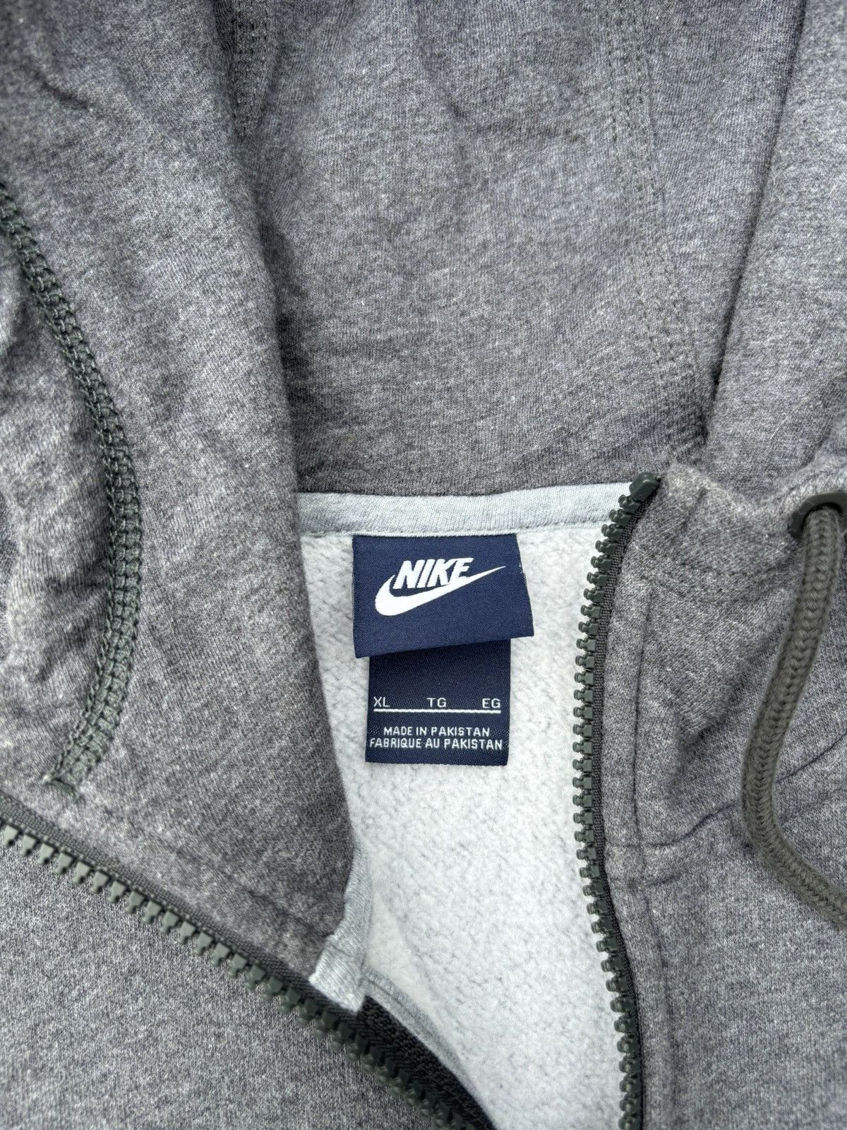 Nike × Vintage Y2K Nike Casual Heather Grey Zip Up Hoodie Size US XL / EU 56 / 4 - 4 Thumbnail