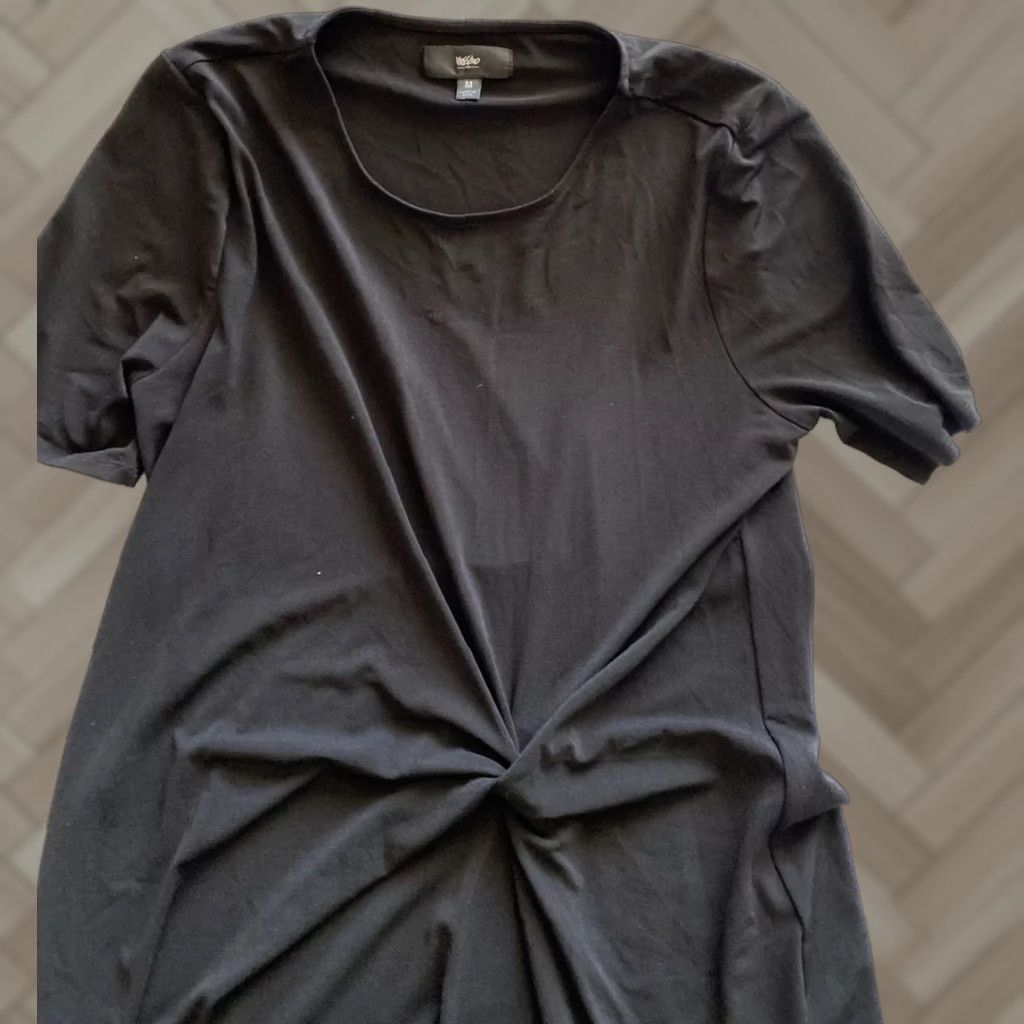 Mossimo Mossimo Dress Women’s M Black Mermaid Midi Crew Neck Short Sleeve Pullover Rayon - Regular Size M / US 6-8 / IT 42-44 - 1 Thumbnail