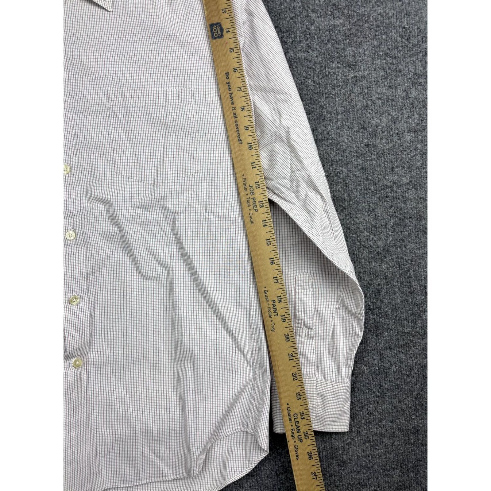 J.Crew J.CREW Shirt Mens Medium White Red Check Tailored Fit Button Front Casual Size US M / EU 48-50 / 2 - 4 Thumbnail