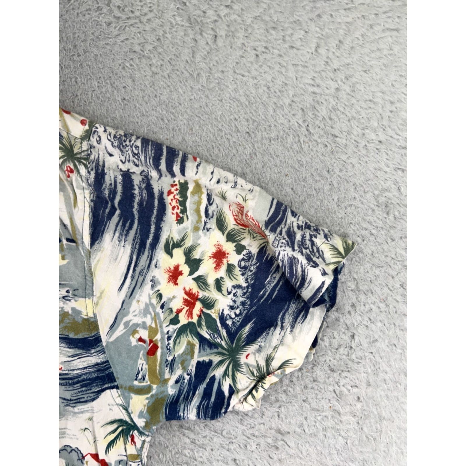 High Sierra High Sierra Shirt Adult Large Blue Floral Palm Ocean Print 100% Rayon Hawaiian Size US L / EU 52-54 / 3 - 2 Thumbnail