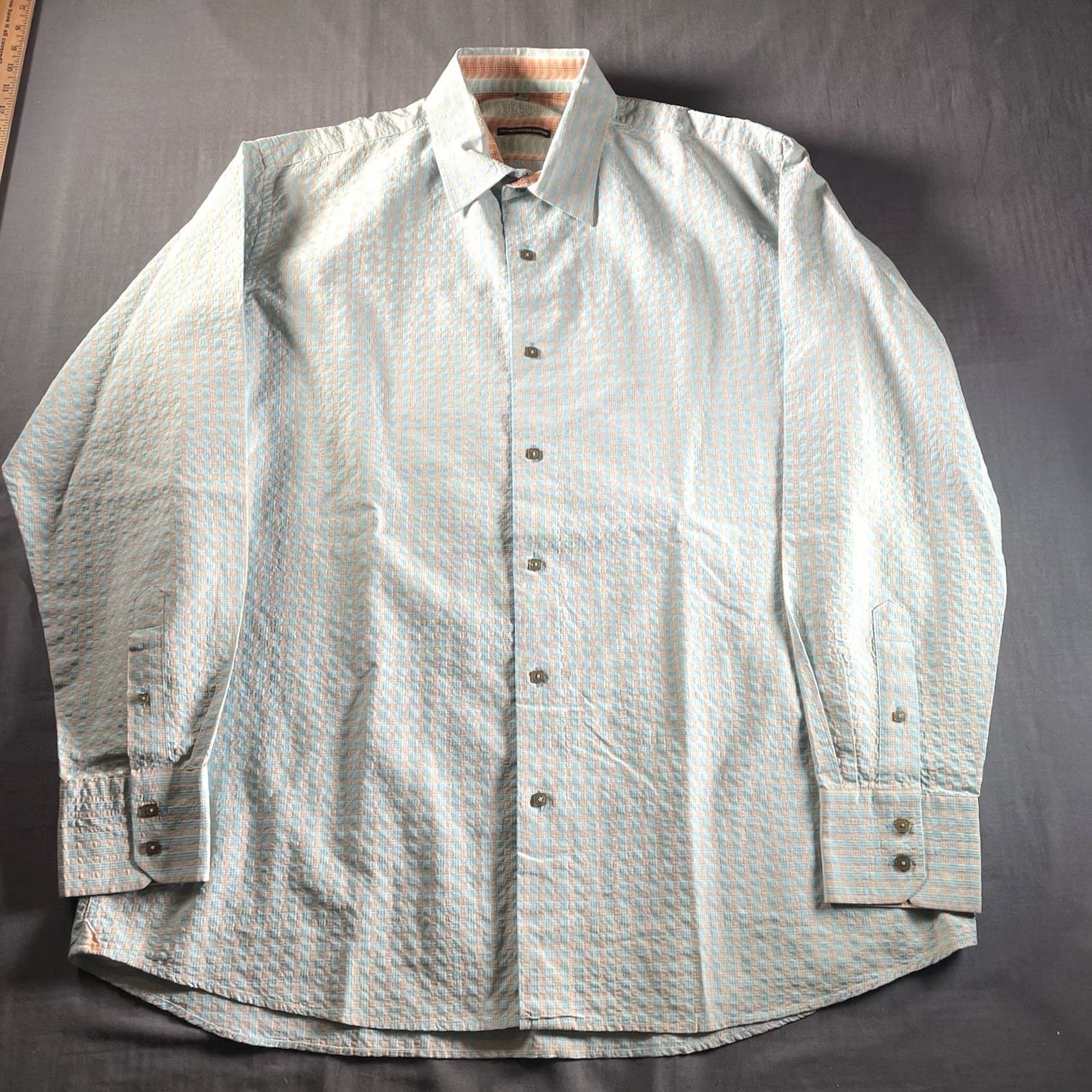 Luchiano Visconti Luchiano Visconti Button-Up Shirt Blue 2XL Long Sleeve Cotton Geometric Woven Regular Men XS? Size US XXL / EU 58 / 5 - 3 Thumbnail