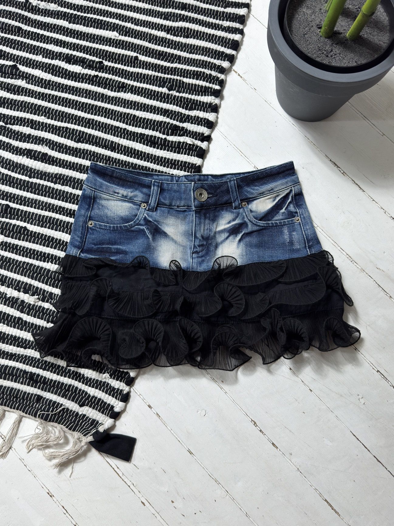 Other VINTAGE KIKIRIKI RUSHES MINI SKIRT Size 28" / US 6 / IT 42 - 5 Thumbnail