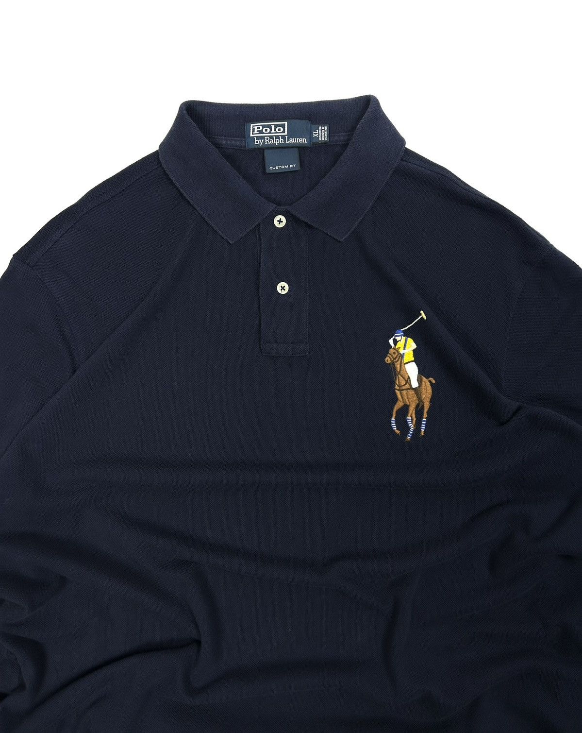 Polo Ralph Lauren Vintage Ralph Lauren Polo #3 Rugby Long Sleeve Shirt Navy XL Size US XL / EU 56 / 4 - 5 Thumbnail