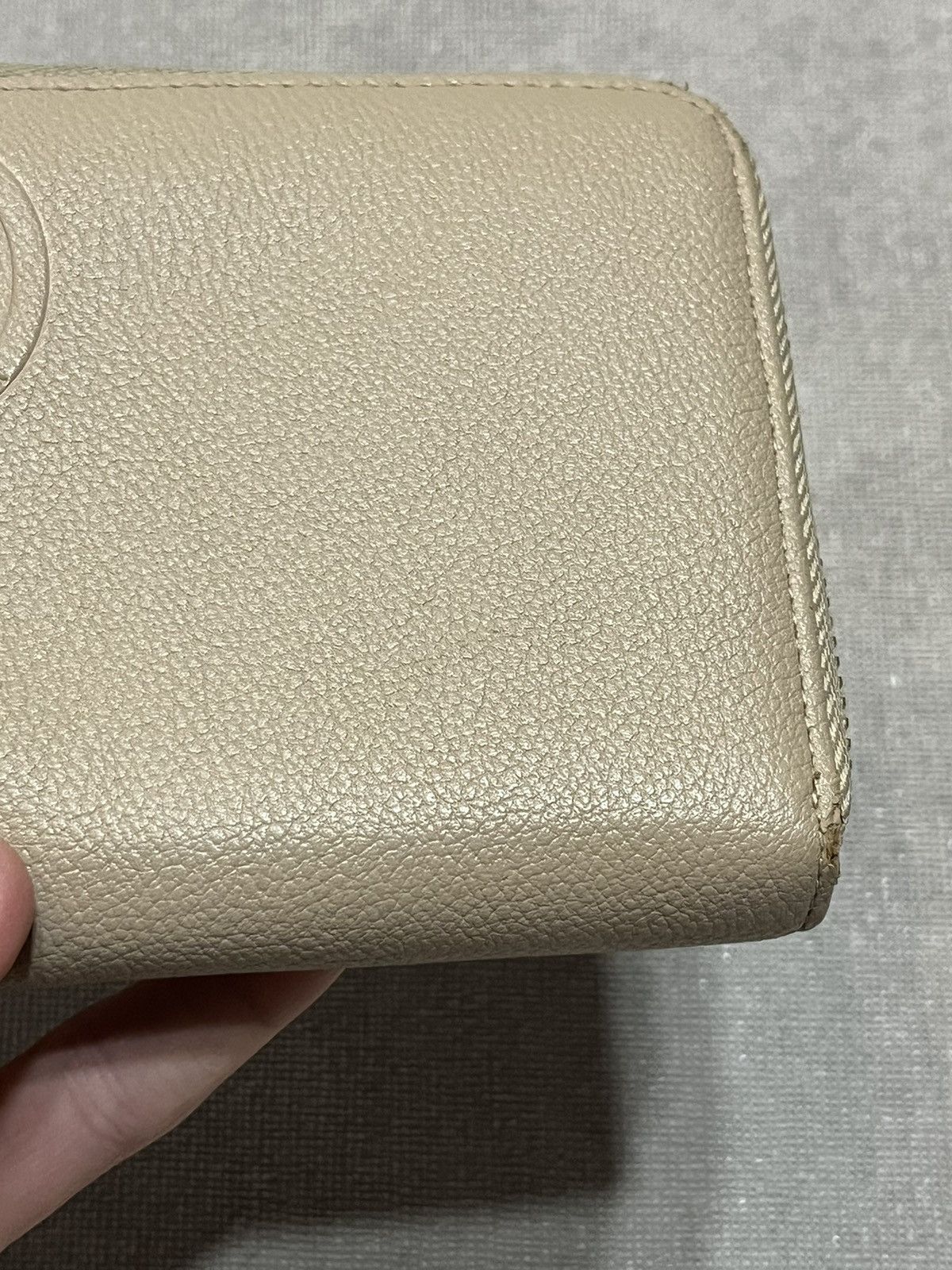 Trussardi Trussardi Womens Beige Leather Wallet Bag Logo Zip Clutch Size ONE SIZE - 4 Thumbnail