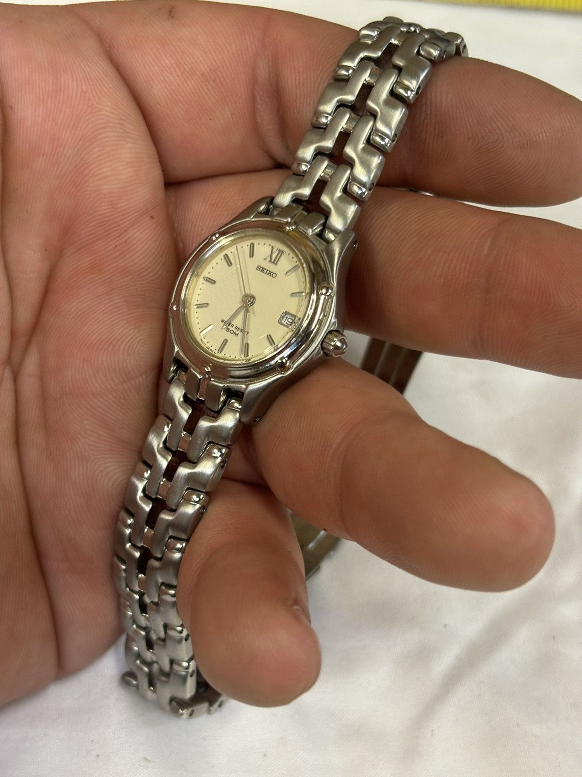 Seiko Seiko 7N82-0599 5 Bar Silver Tone Womens Watch! New battery! Size ONE SIZE - 5 Thumbnail