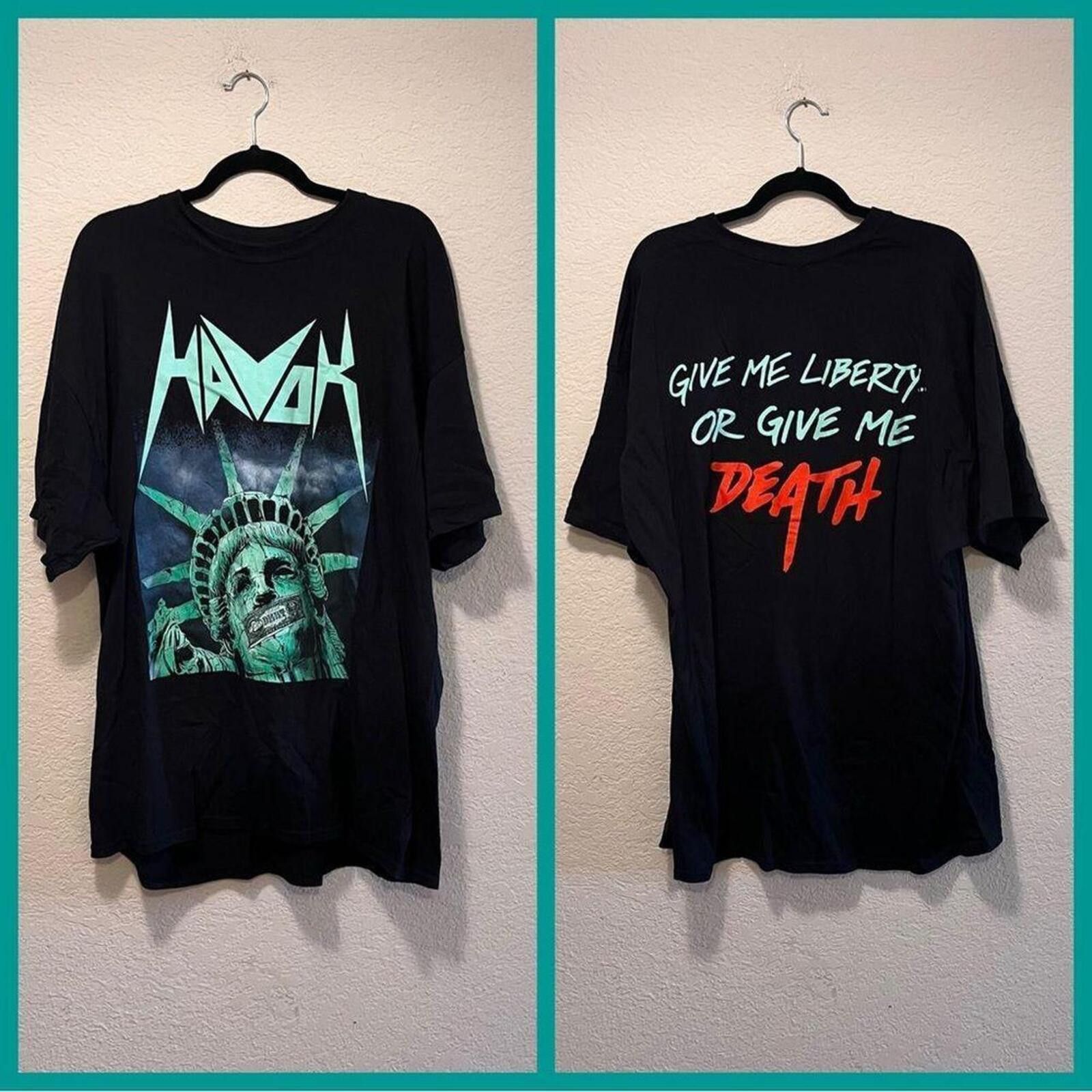 Unknown London Black Havok Graphic T-Shirt with Statue of Liberty Print Size ONE SIZE - 1 Thumbnail