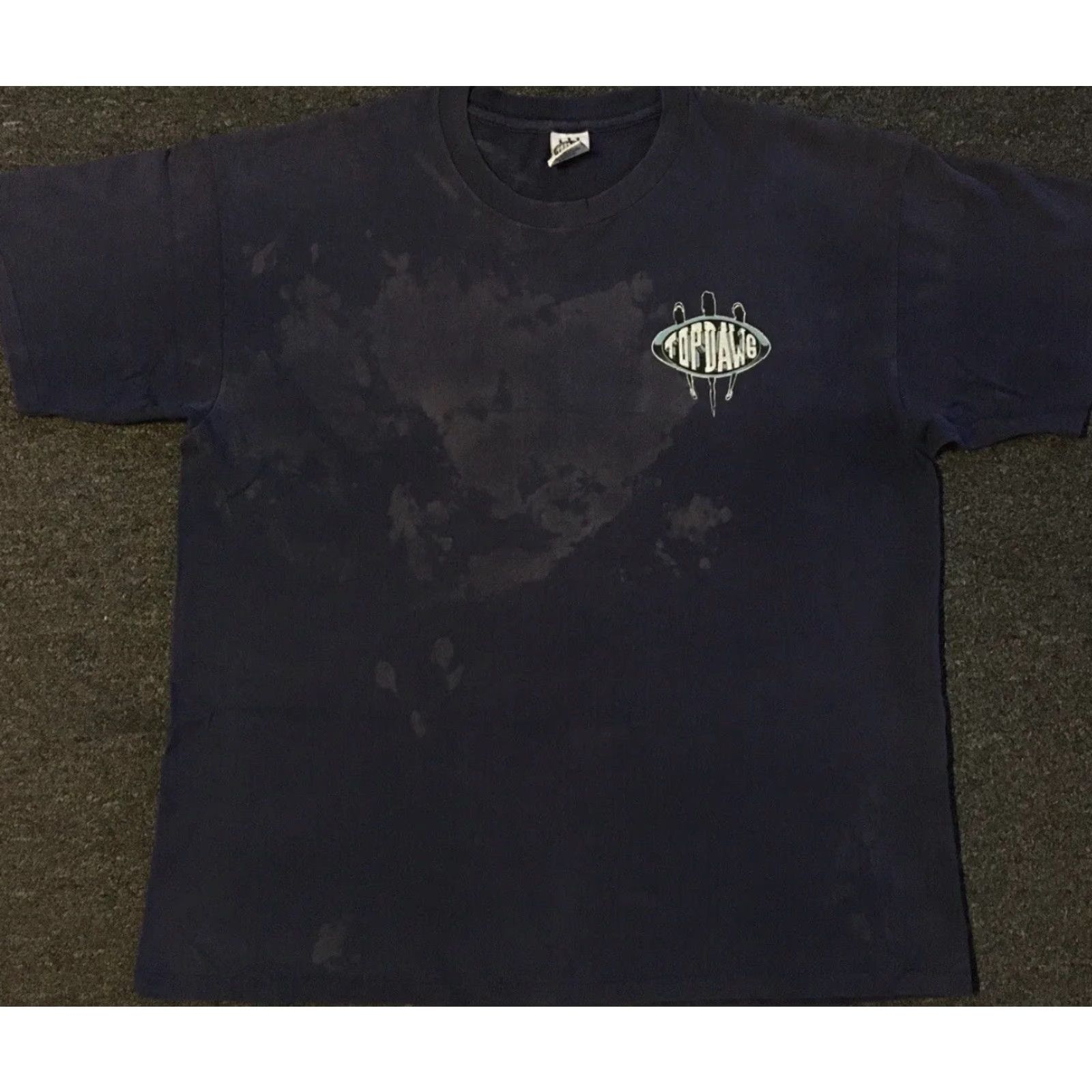 Vintage VINTAGE Top Dawg Posse Thrashed Faded Distressed Shirt XL Navy Blue Hip Hop Single Stitch Men T-Shirt 90s Grunge Harley USA Biker Old School Size US XL / EU 56 / 4 - 2 Thumbnail