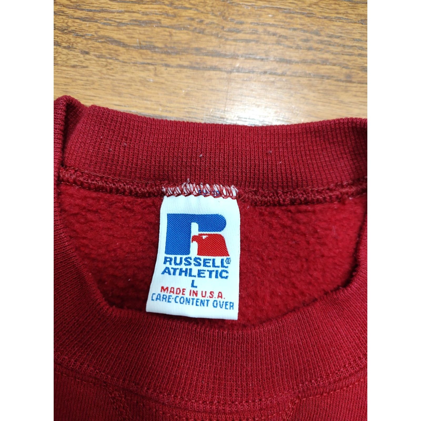Russell Athletic VINTAGE Russell Athletic Sweatshirt Men L Red USA 90s Pullover Crew Neck Classic Logo Sports/ Gym & Training Size US L / EU 52-54 / 3 - 5 Thumbnail